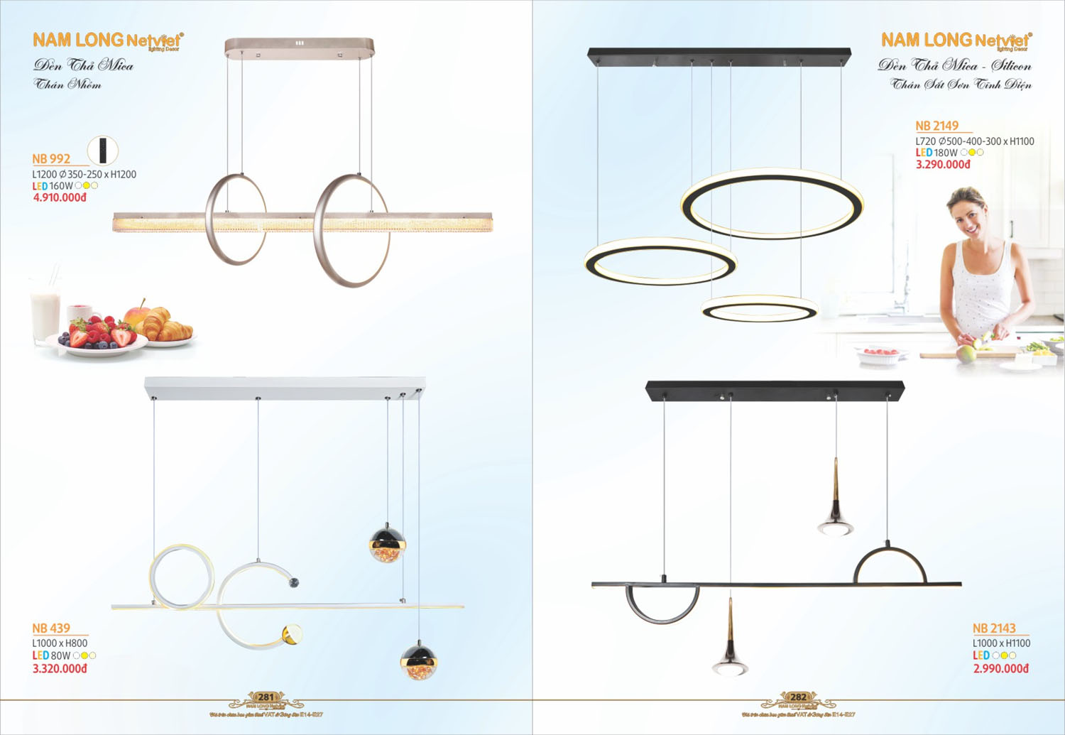 Catalogue Đèn Thả/Quạt Đèn/Đèn Ngủ NL Netviet 2025 - Trang 9)