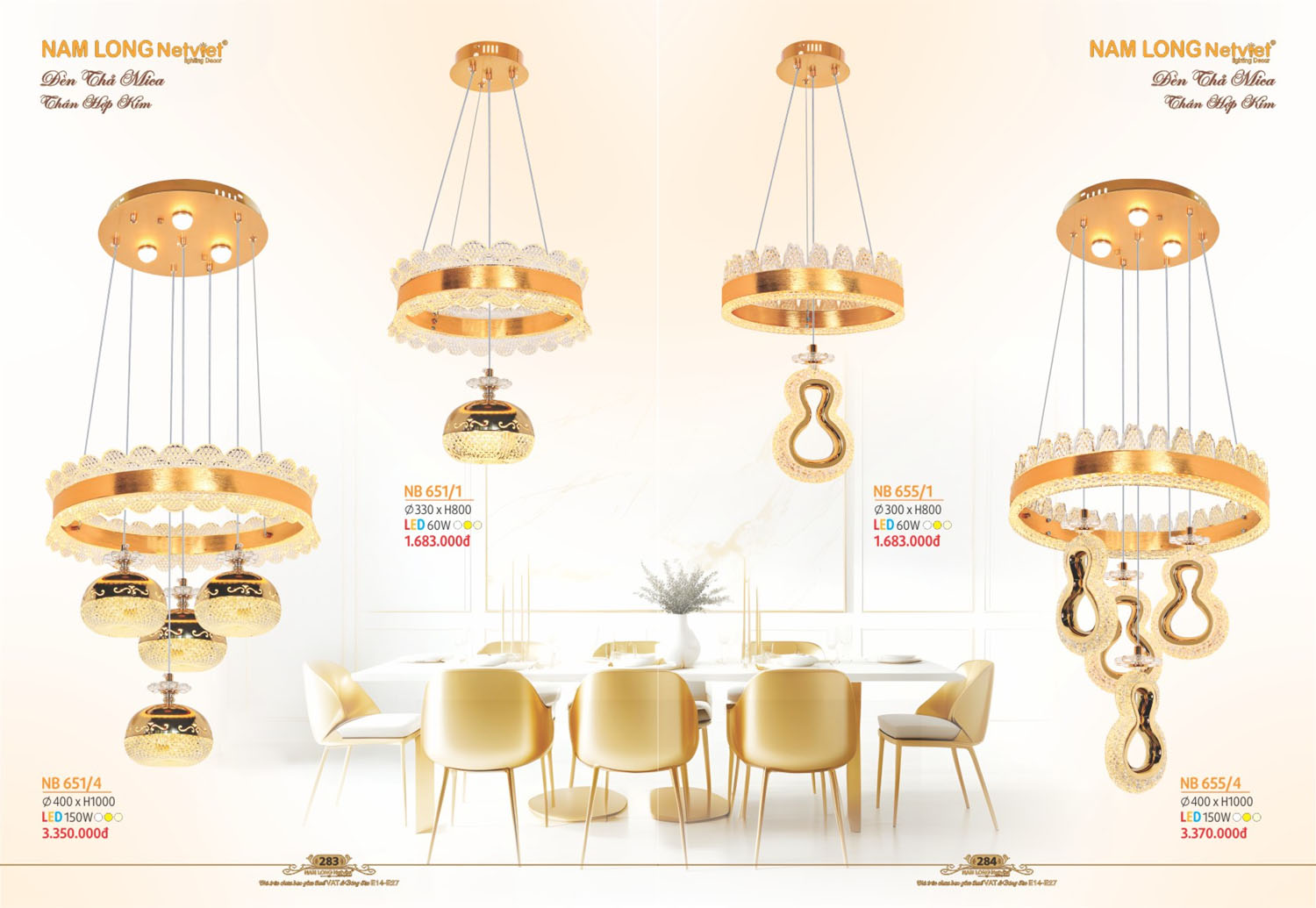 Catalogue Đèn Thả/Quạt Đèn/Đèn Ngủ NL Netviet 2025 - Trang 10)