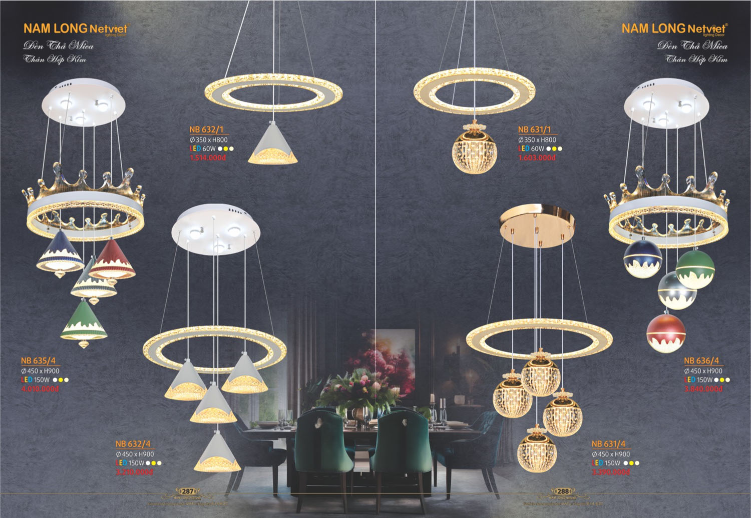 Catalogue Đèn Thả/Quạt Đèn/Đèn Ngủ NL Netviet 2025 - Trang 12)
