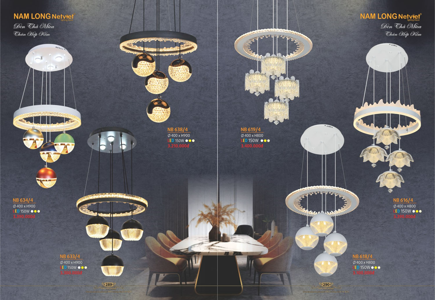 Catalogue Đèn Thả/Quạt Đèn/Đèn Ngủ NL Netviet 2025 - Trang 13)