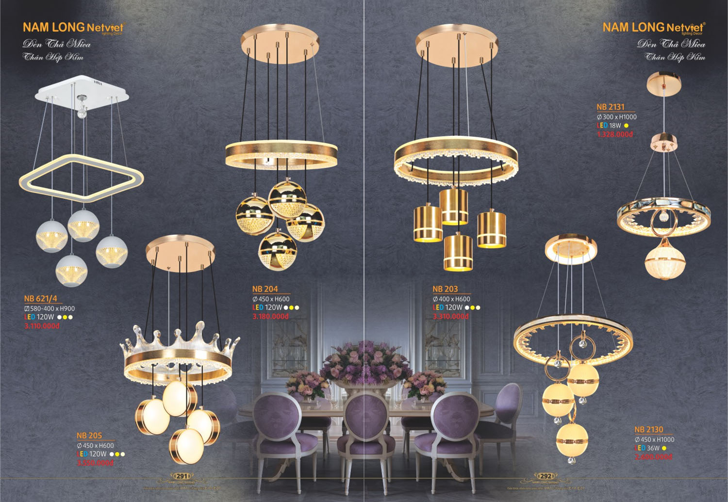 Catalogue Đèn Thả/Quạt Đèn/Đèn Ngủ NL Netviet 2025 - Trang 14)
