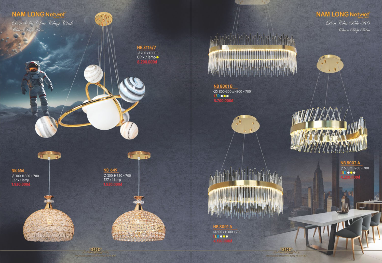 Catalogue Đèn Thả/Quạt Đèn/Đèn Ngủ NL Netviet 2025 - Trang 16)