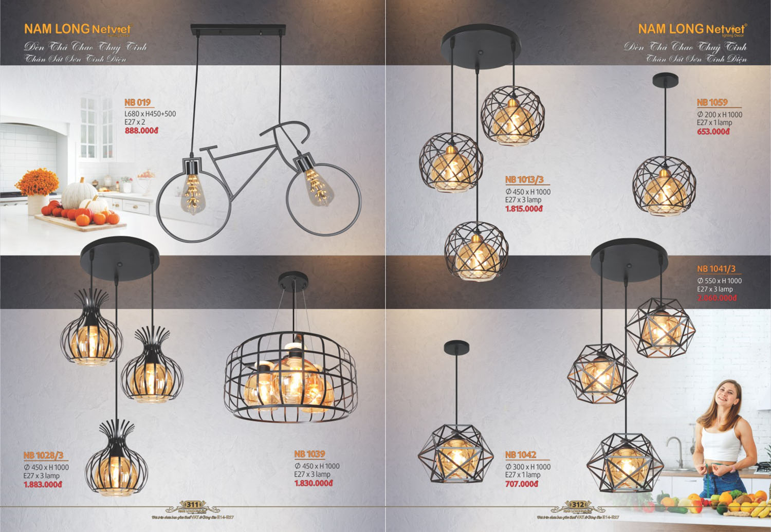 Catalogue Đèn Thả/Quạt Đèn/Đèn Ngủ NL Netviet 2025 - Trang 24)