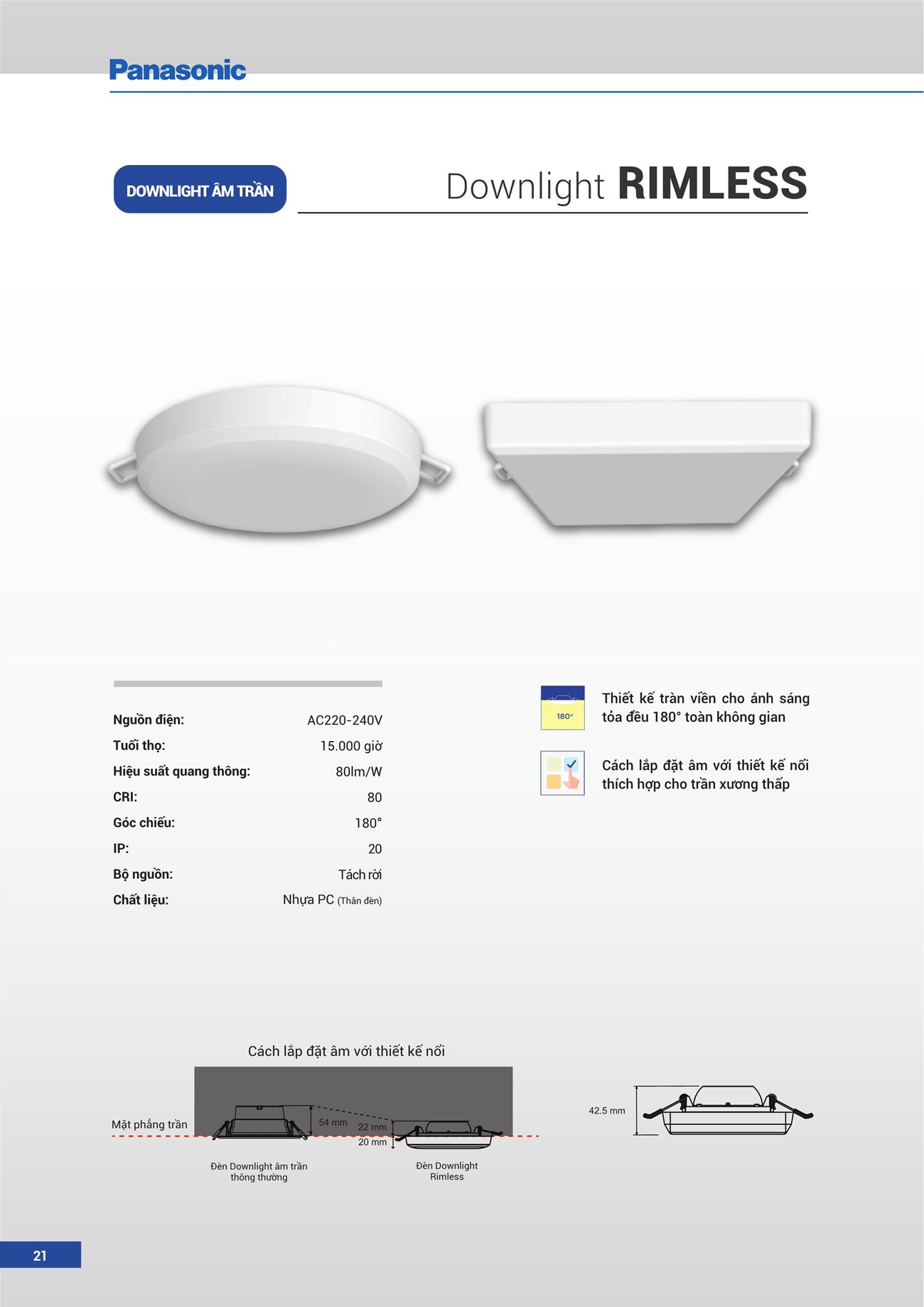 Catalogue Đèn LED Panasonic 2023 - Trang 22)