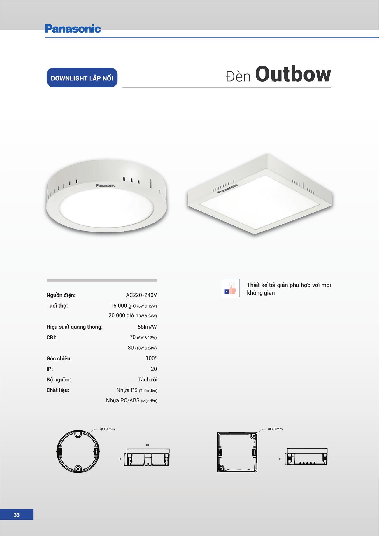 Catalogue Đèn LED Panasonic 2023 - Trang 34)