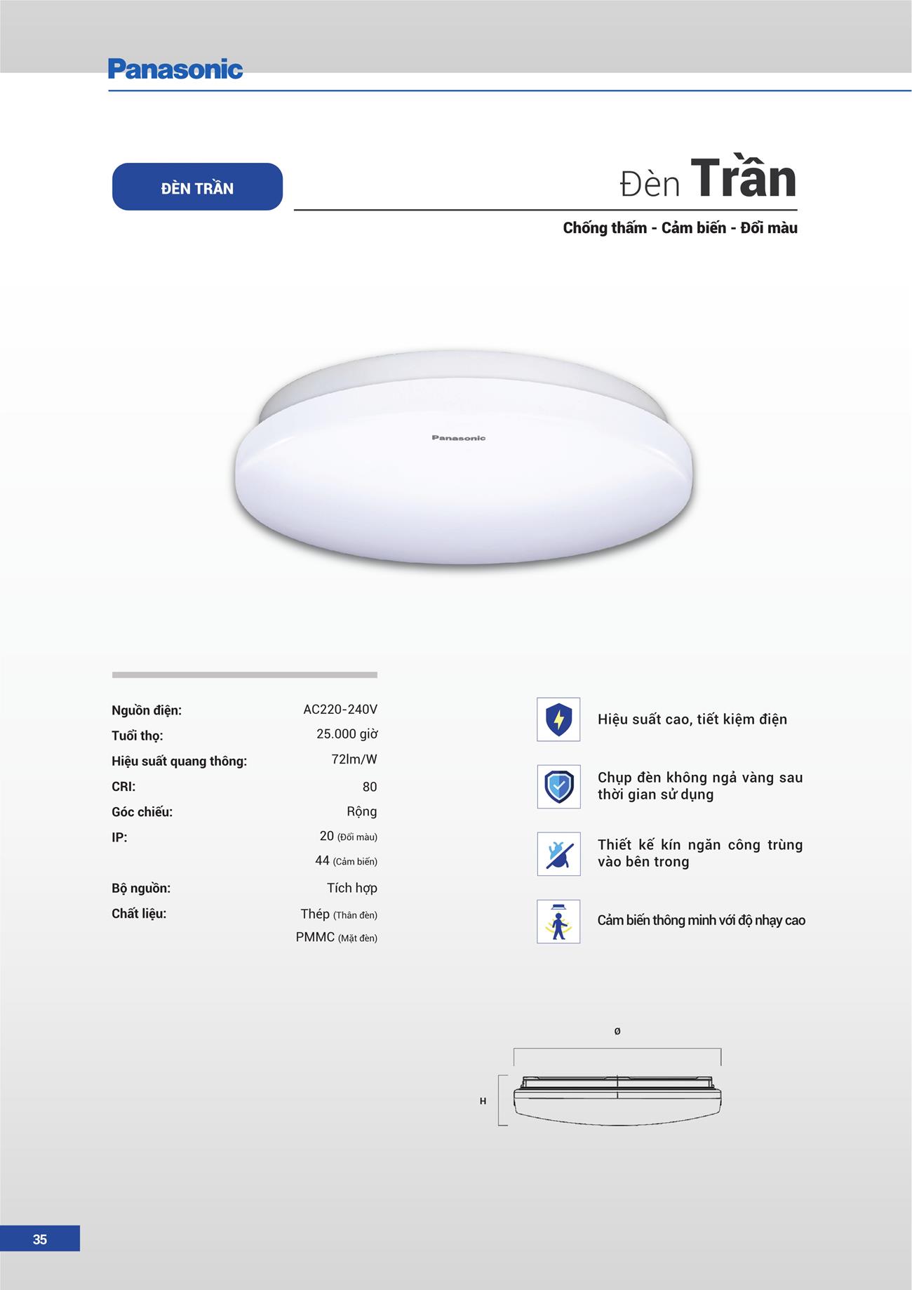 Catalogue Đèn LED Panasonic 2023 - Trang 36)