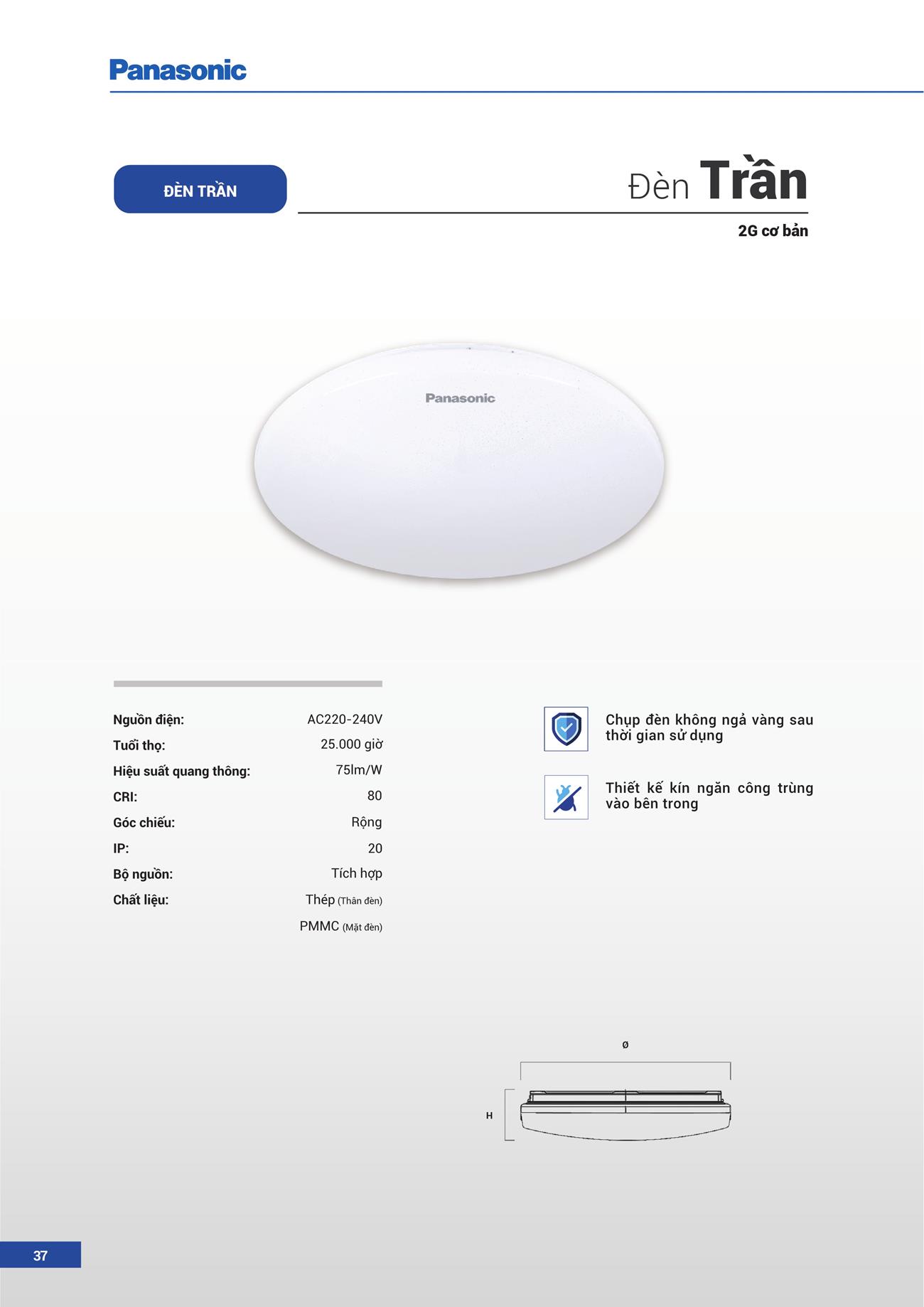 Catalogue Đèn LED Panasonic 2023 - Trang 38)