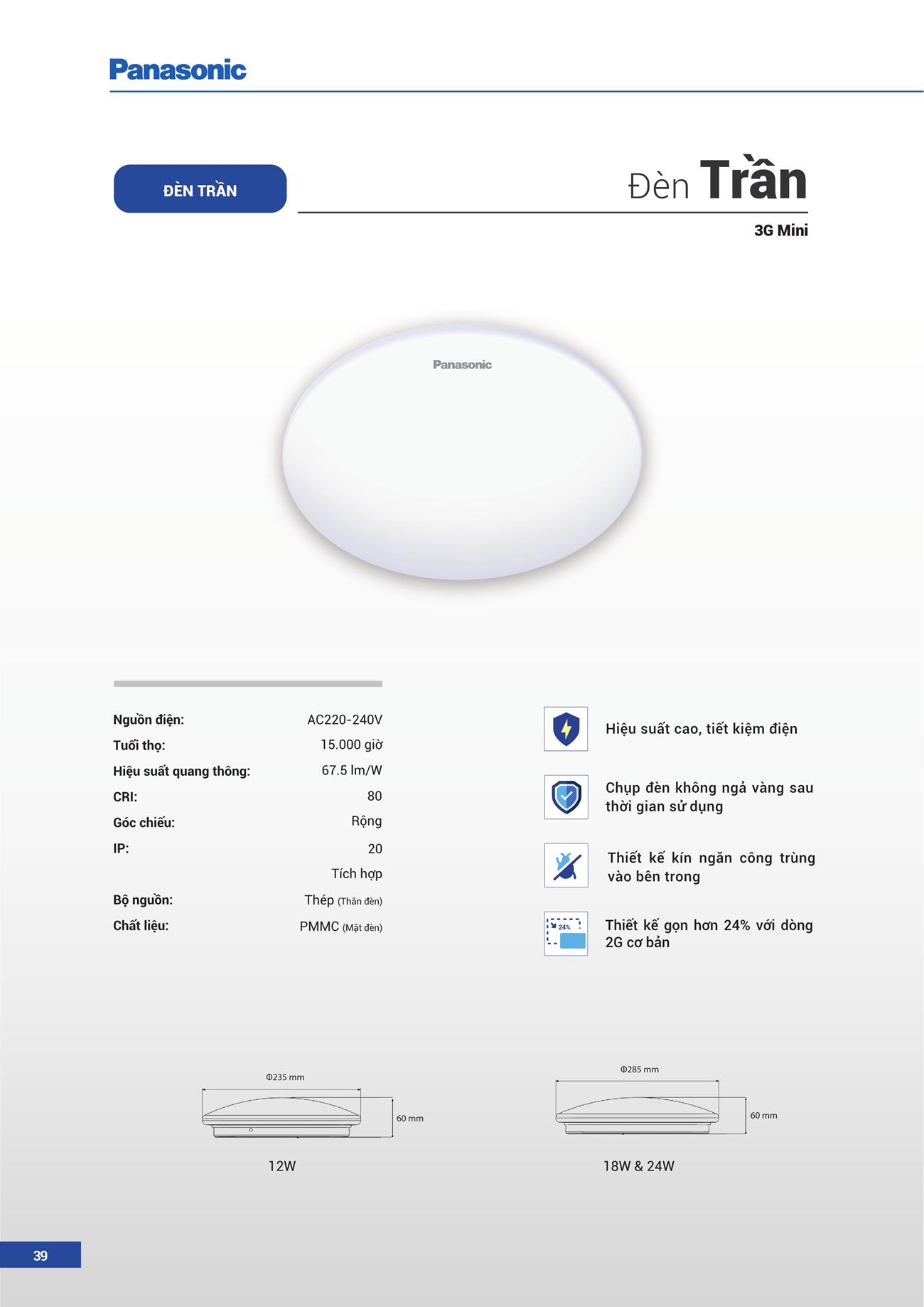 Catalogue Đèn LED Panasonic 2023 - Trang 40)