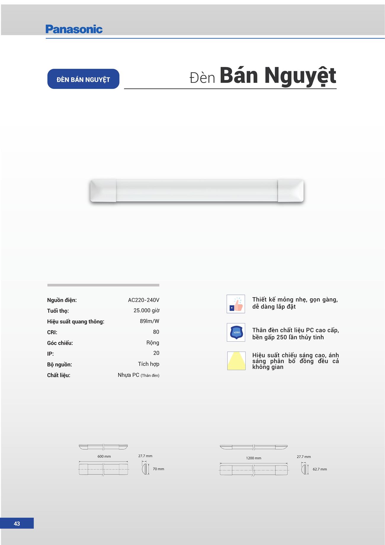 Catalogue Đèn LED Panasonic 2023 - Trang 44)