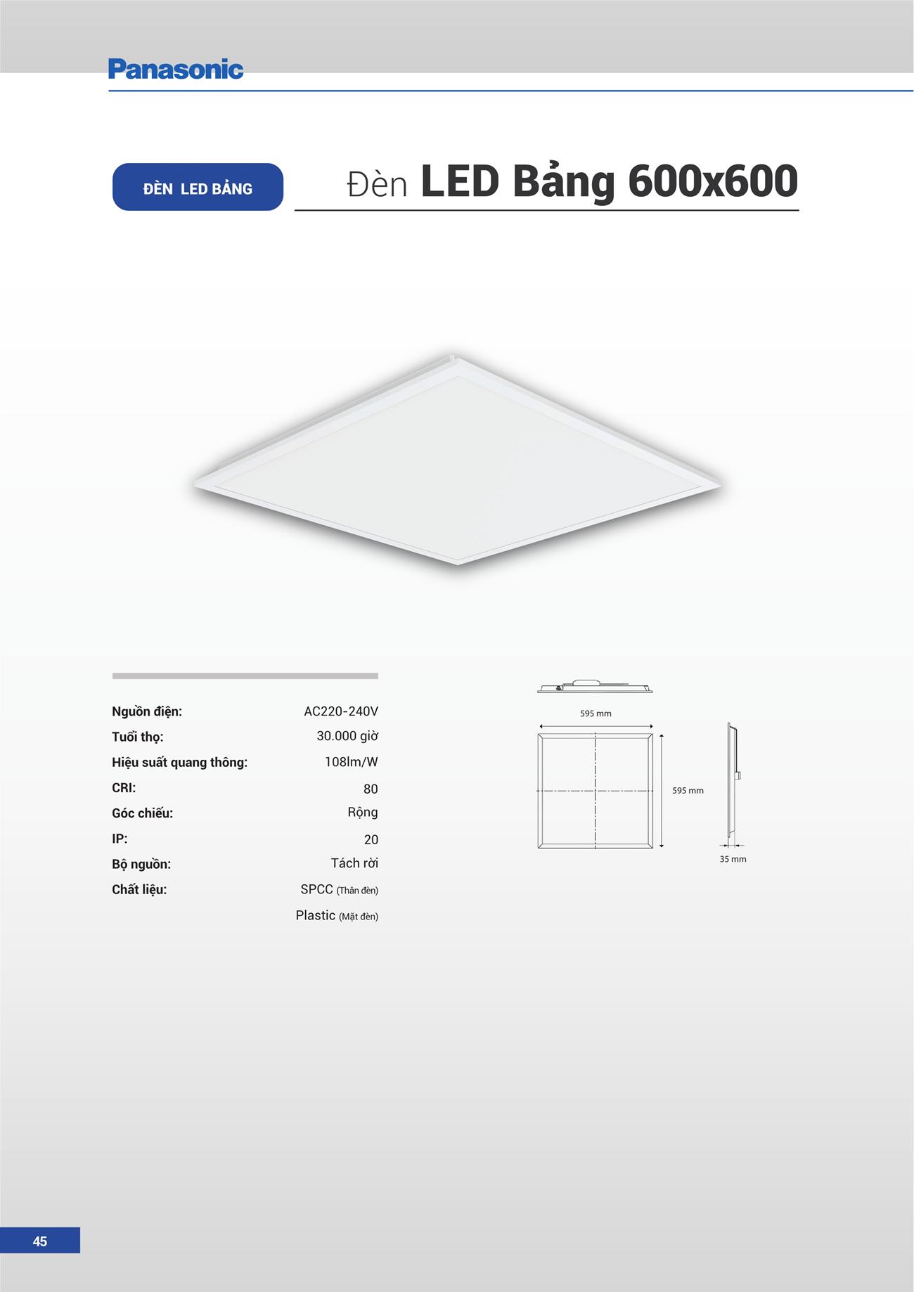 Catalogue Đèn LED Panasonic 2023 - Trang 46)