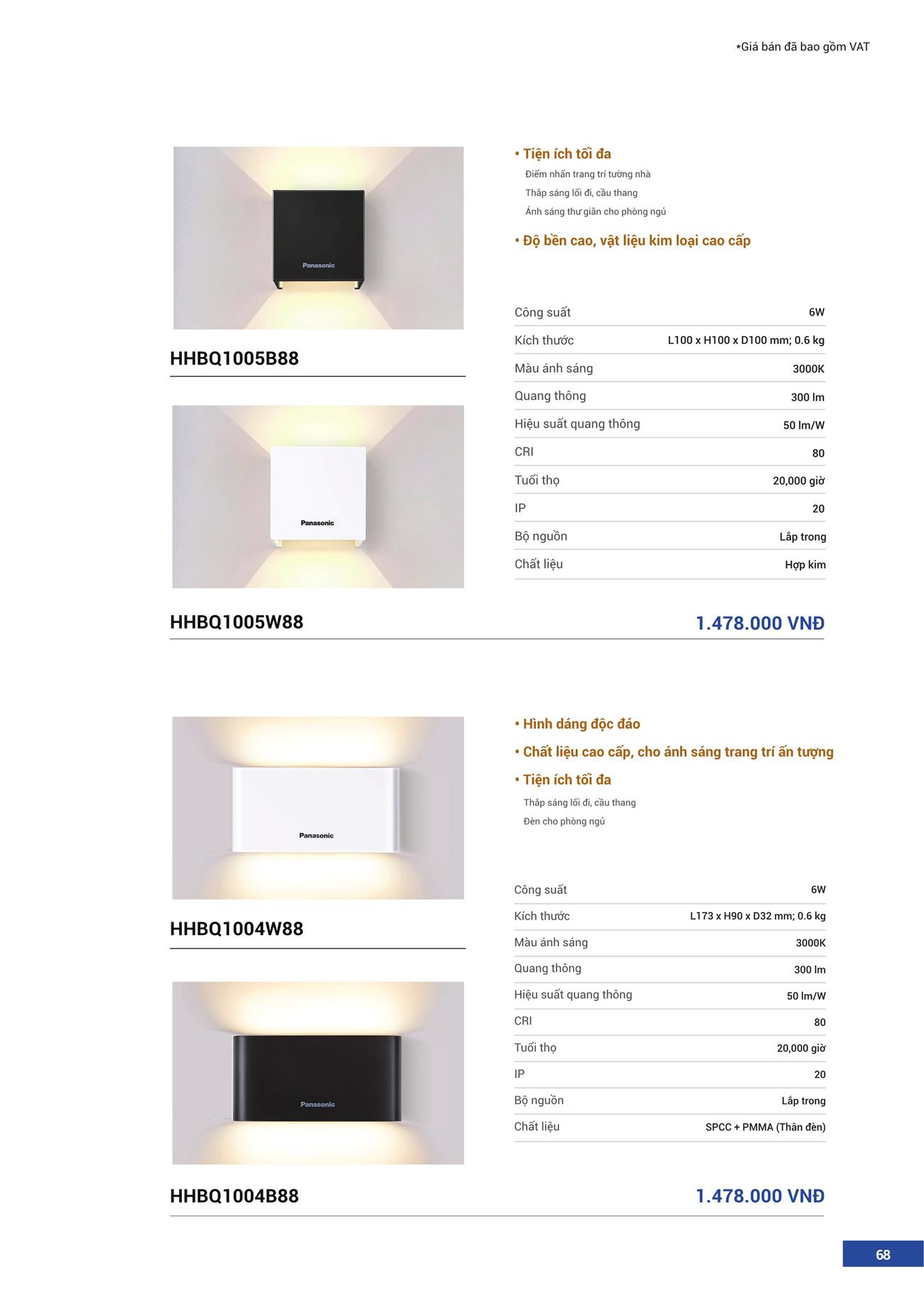 Catalogue Đèn LED Panasonic 2023 - Trang 69)