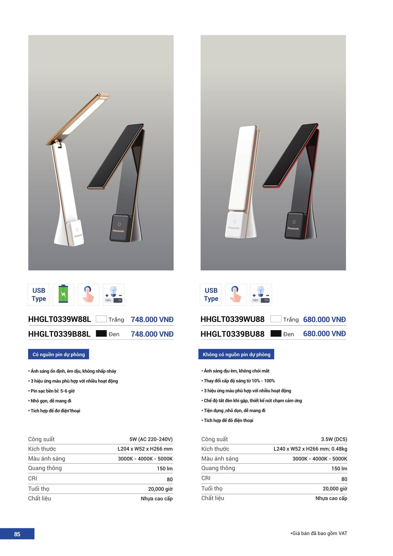 Catalogue Đèn LED Panasonic 2023 - Trang 86)