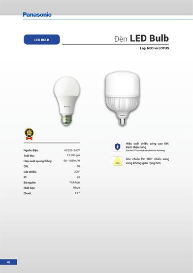 Catalogue Đèn LED Panasonic 2023 - Trang 50)