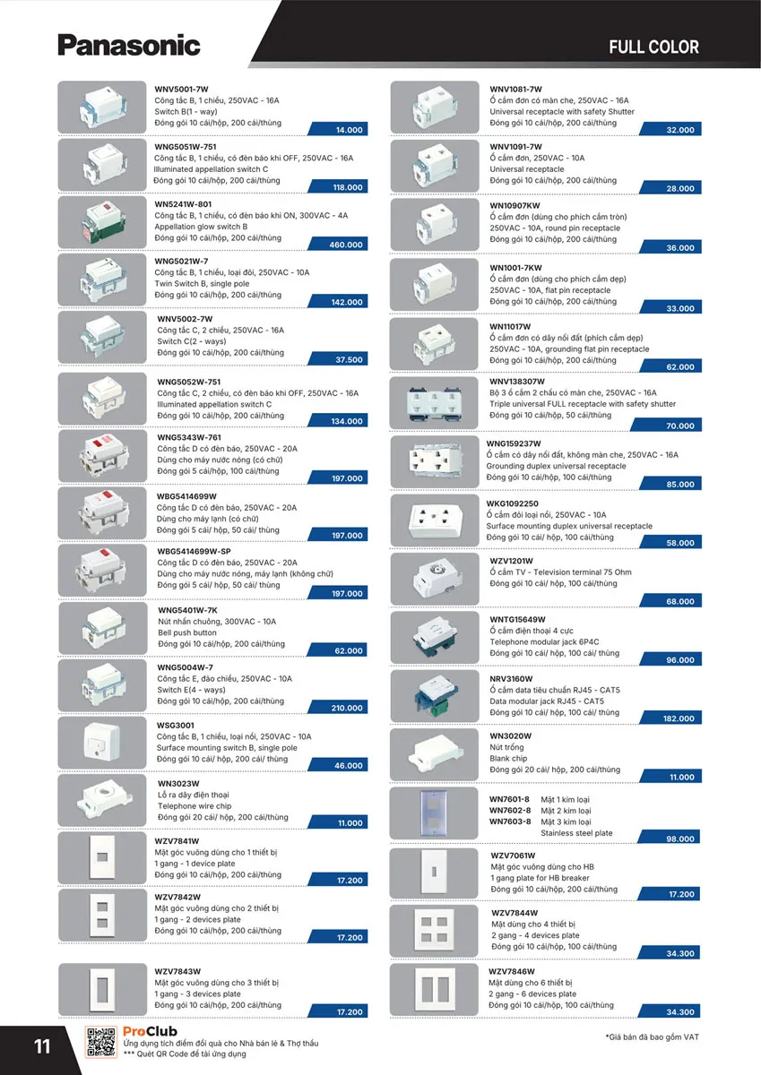 Catalogue Bảng giá Panasonic 2026 - Trang 12)
