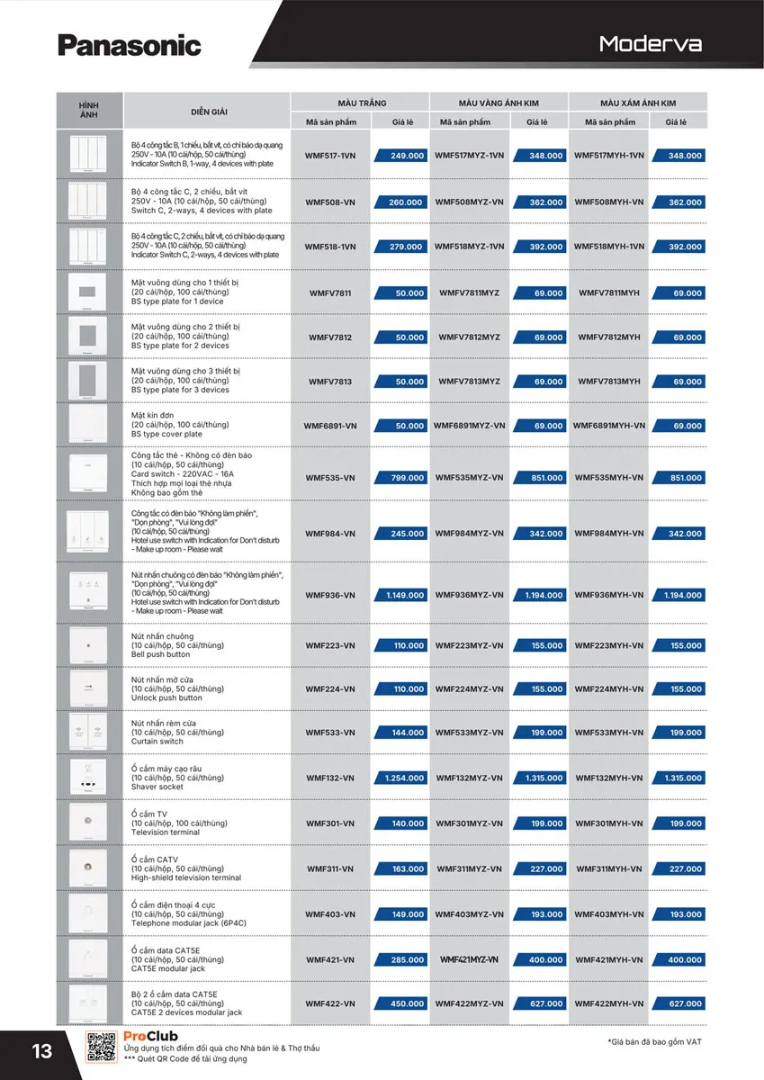Catalogue Bảng giá Panasonic 2026 - Trang 14)
