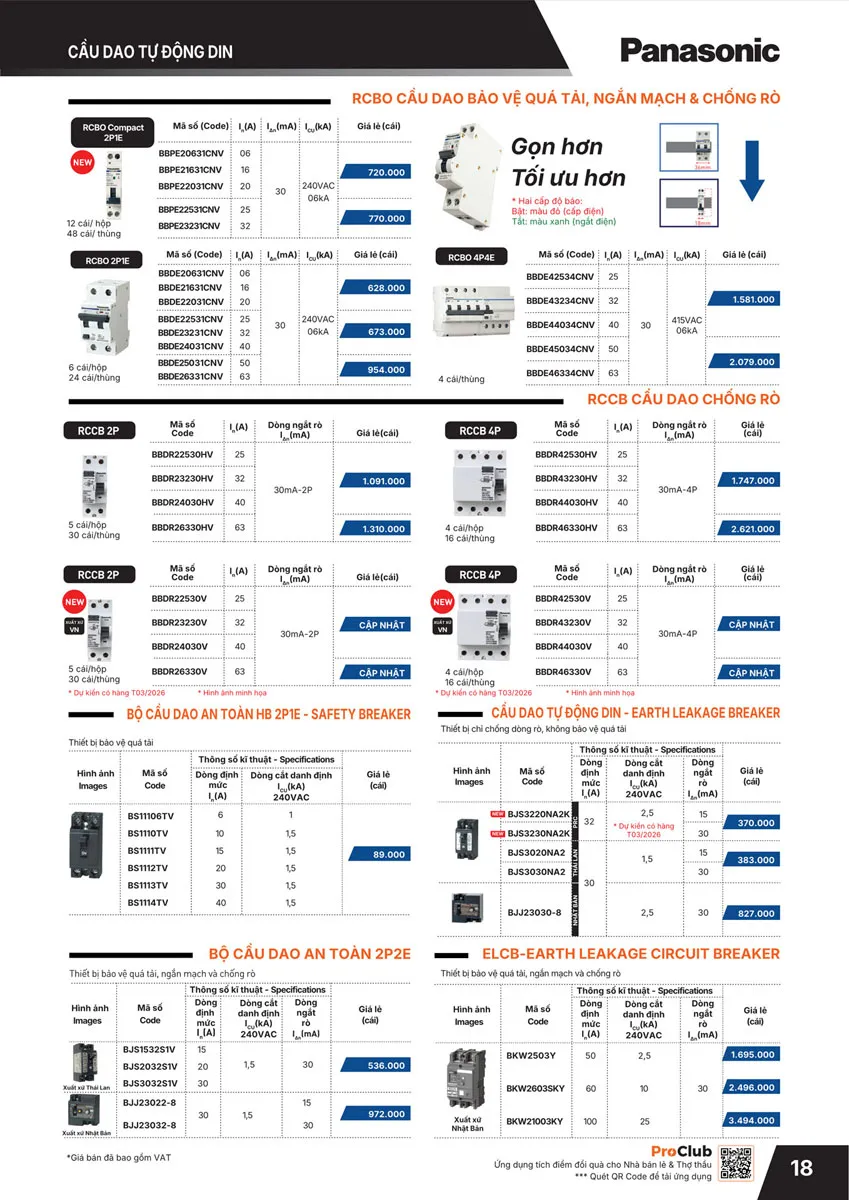 Catalogue Bảng giá Panasonic 2026 - Trang 19)