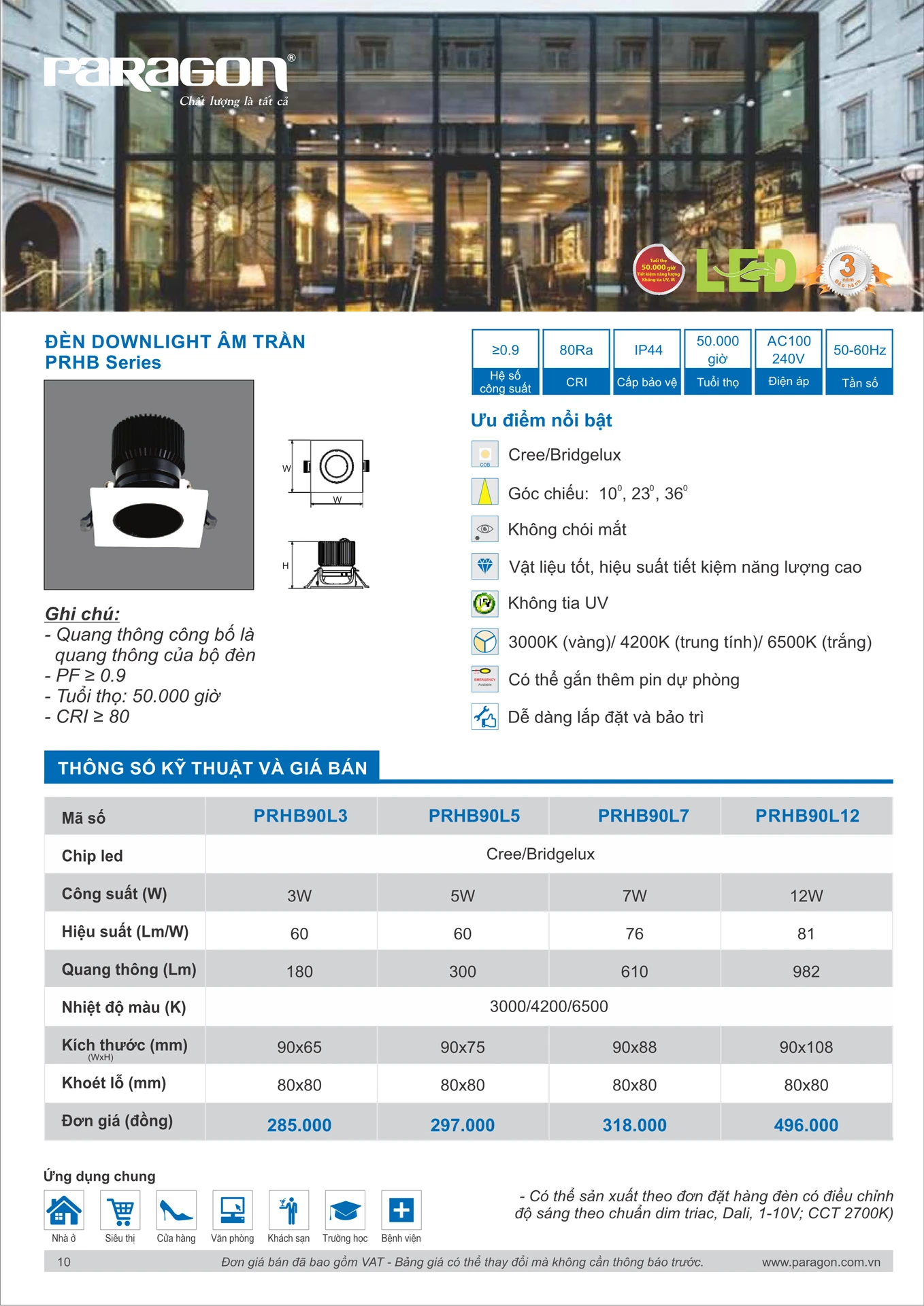 Catalogue Bảng Giá Đèn Led PARAGON 2026 - Trang 11