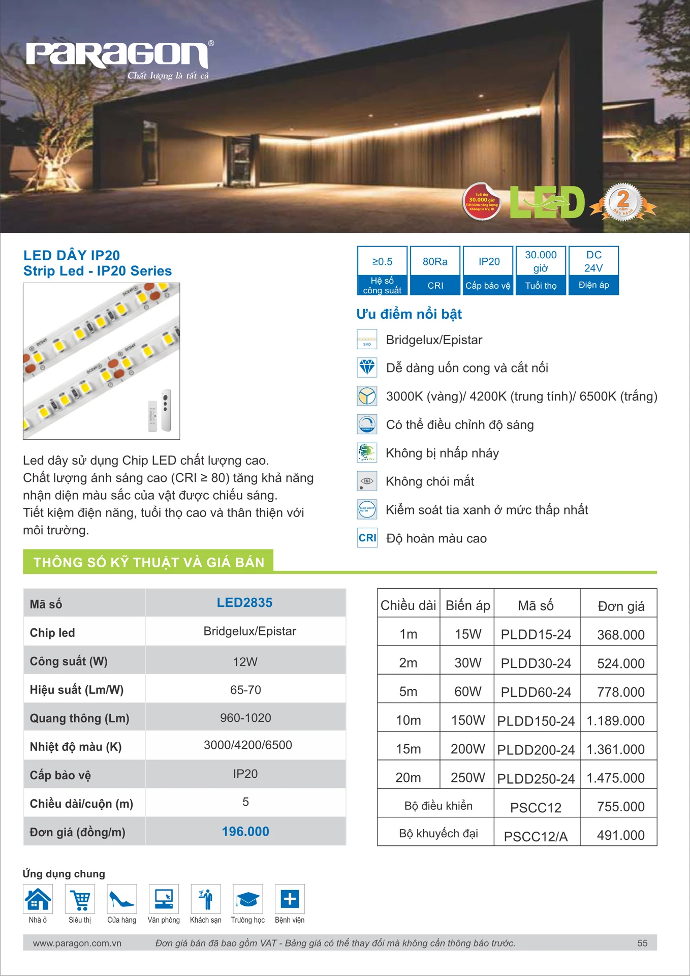 Catalogue Bảng Giá Đèn Led PARAGON 2026 - Trang 56