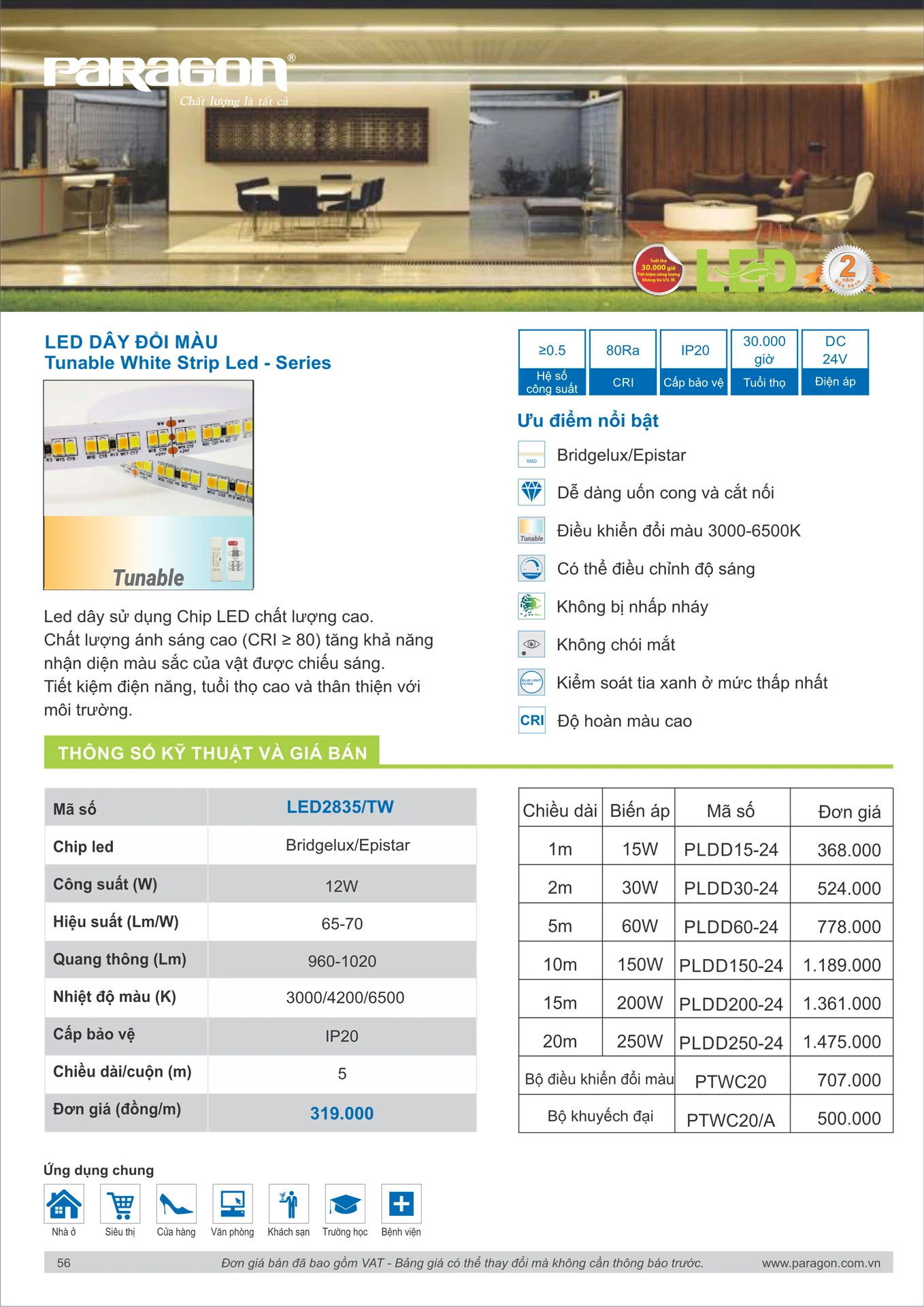 Catalogue Bảng Giá Đèn Led PARAGON 2026 - Trang 57