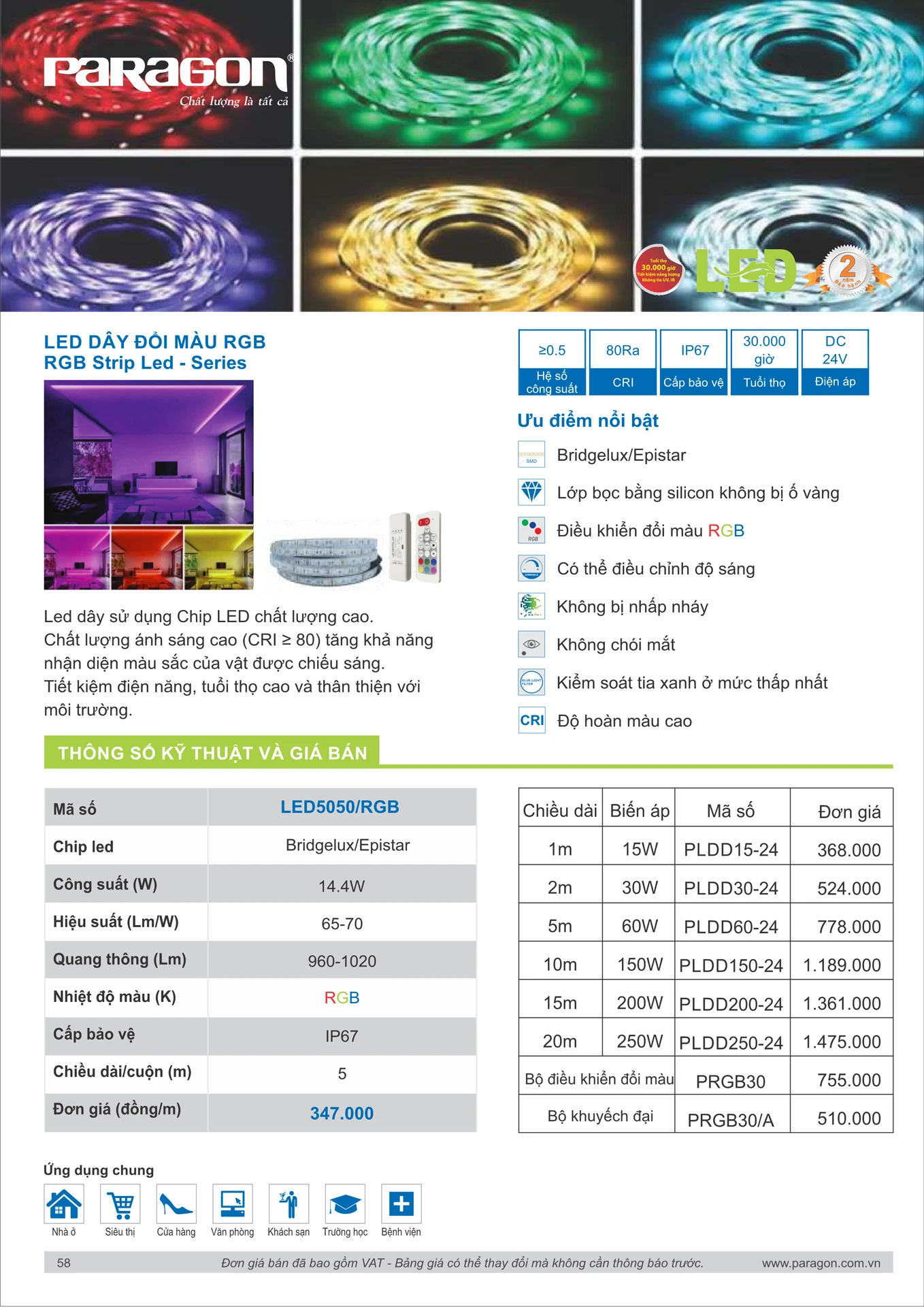 Catalogue Bảng Giá Đèn Led PARAGON 2026 - Trang 59