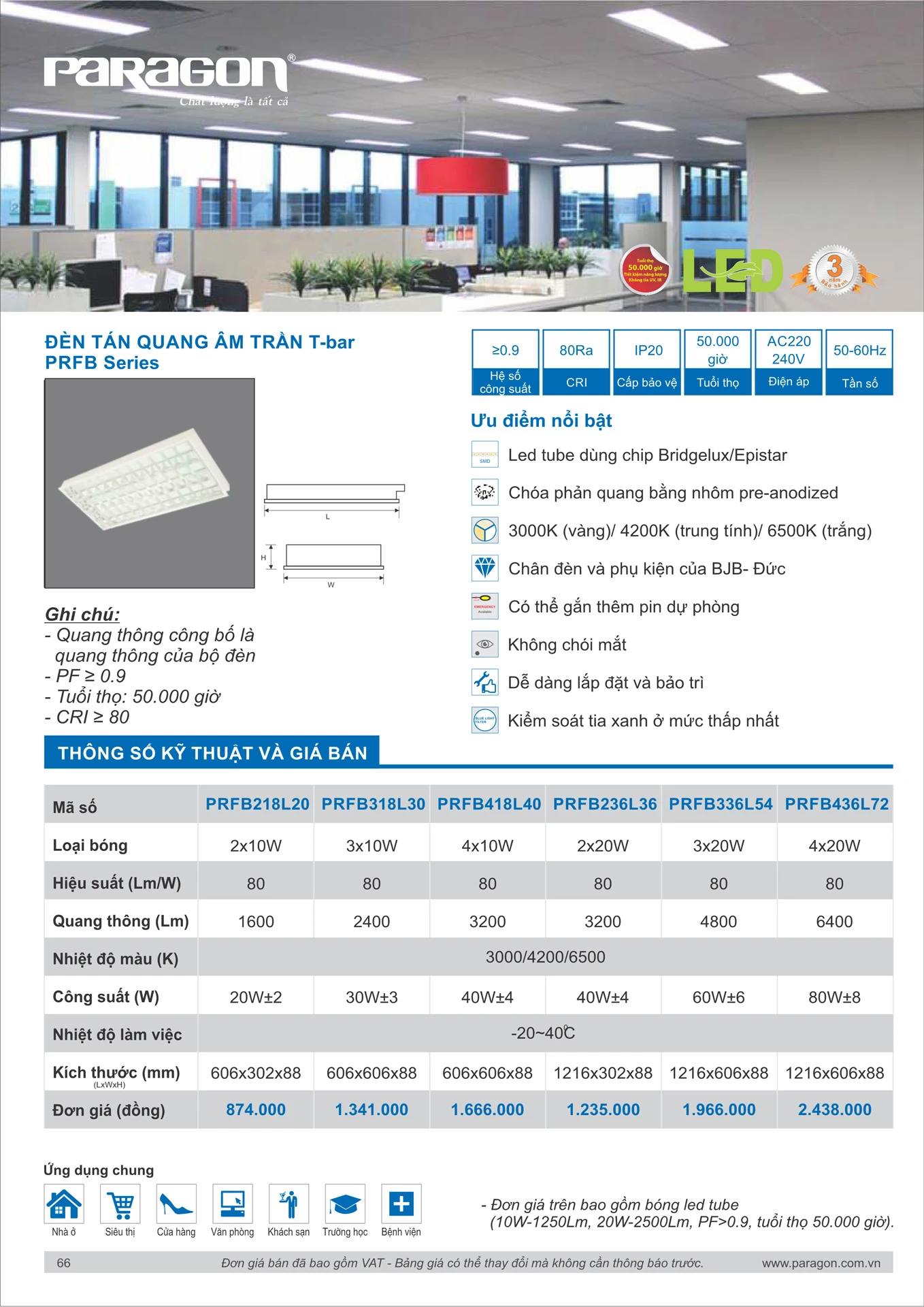 Catalogue Bảng Giá Đèn Led PARAGON 2026 - Trang 67