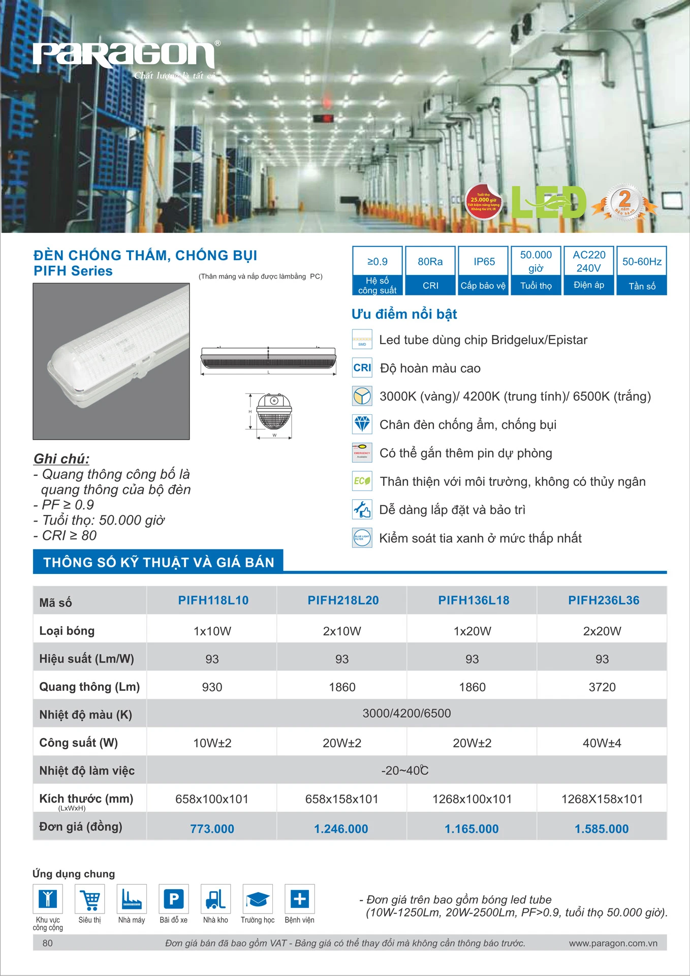 Catalogue Bảng Giá Đèn Led PARAGON 2026 - Trang 81
