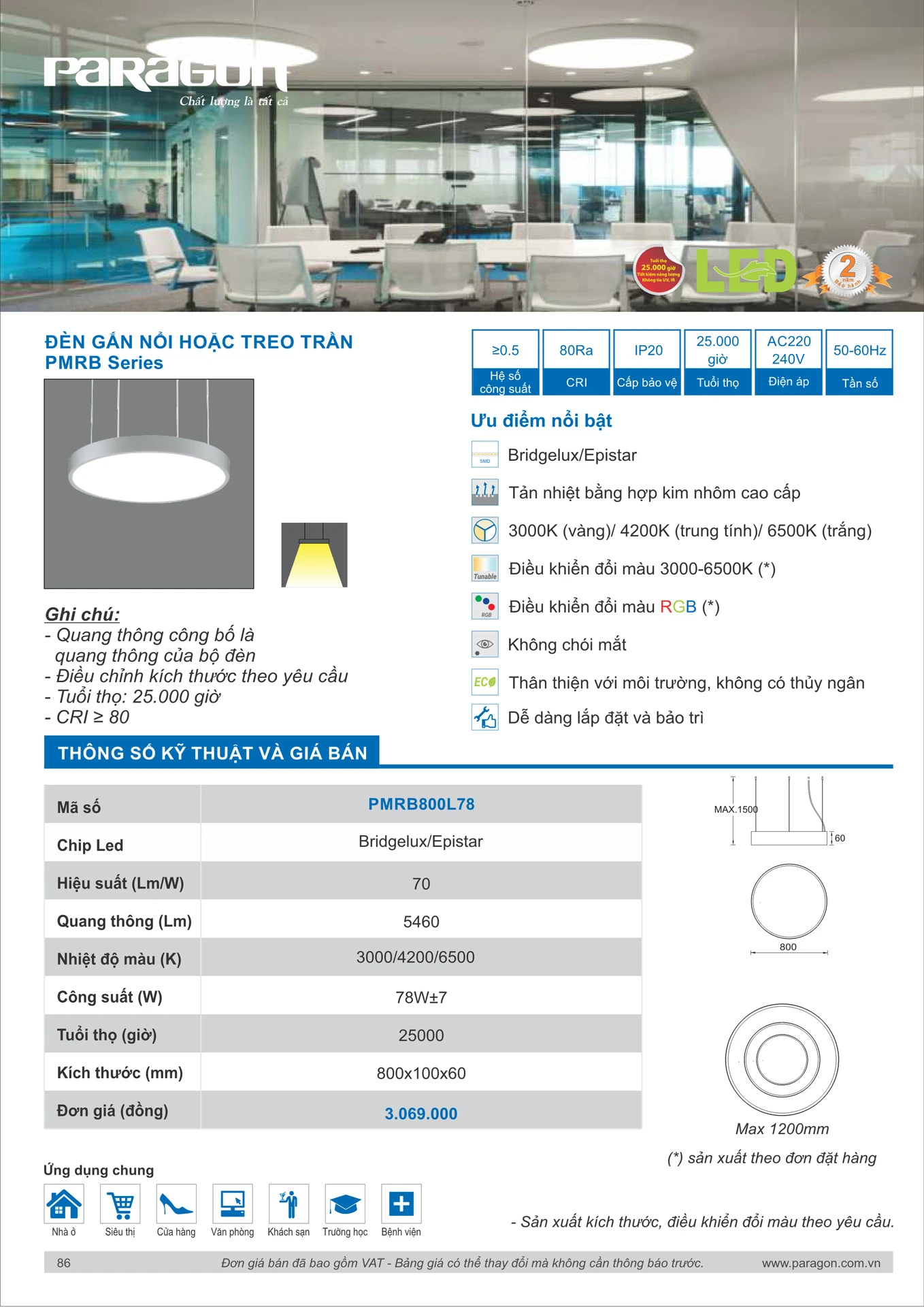 Catalogue Bảng Giá Đèn Led PARAGON 2026 - Trang 87