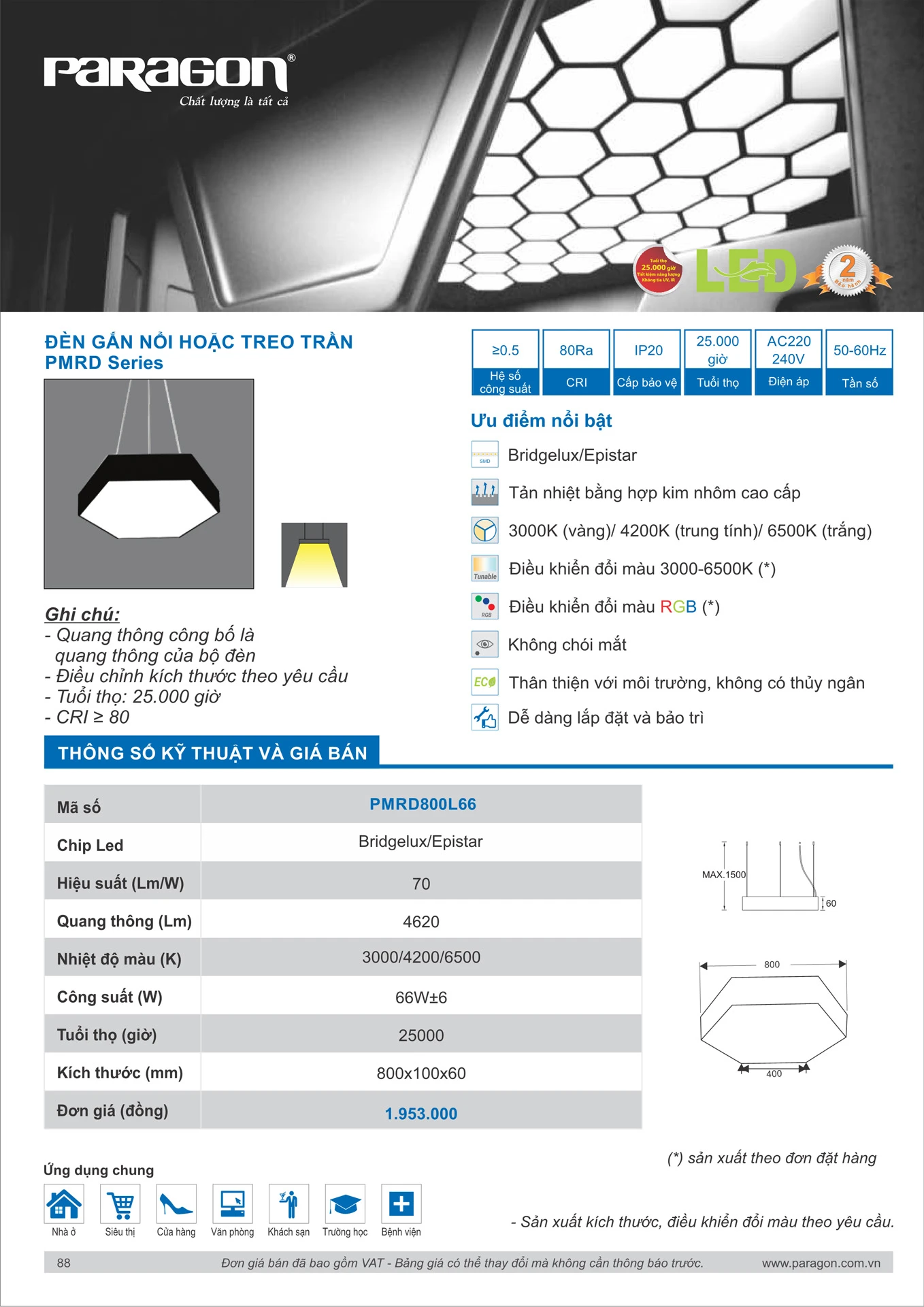 Catalogue Bảng Giá Đèn Led PARAGON 2026 - Trang 89