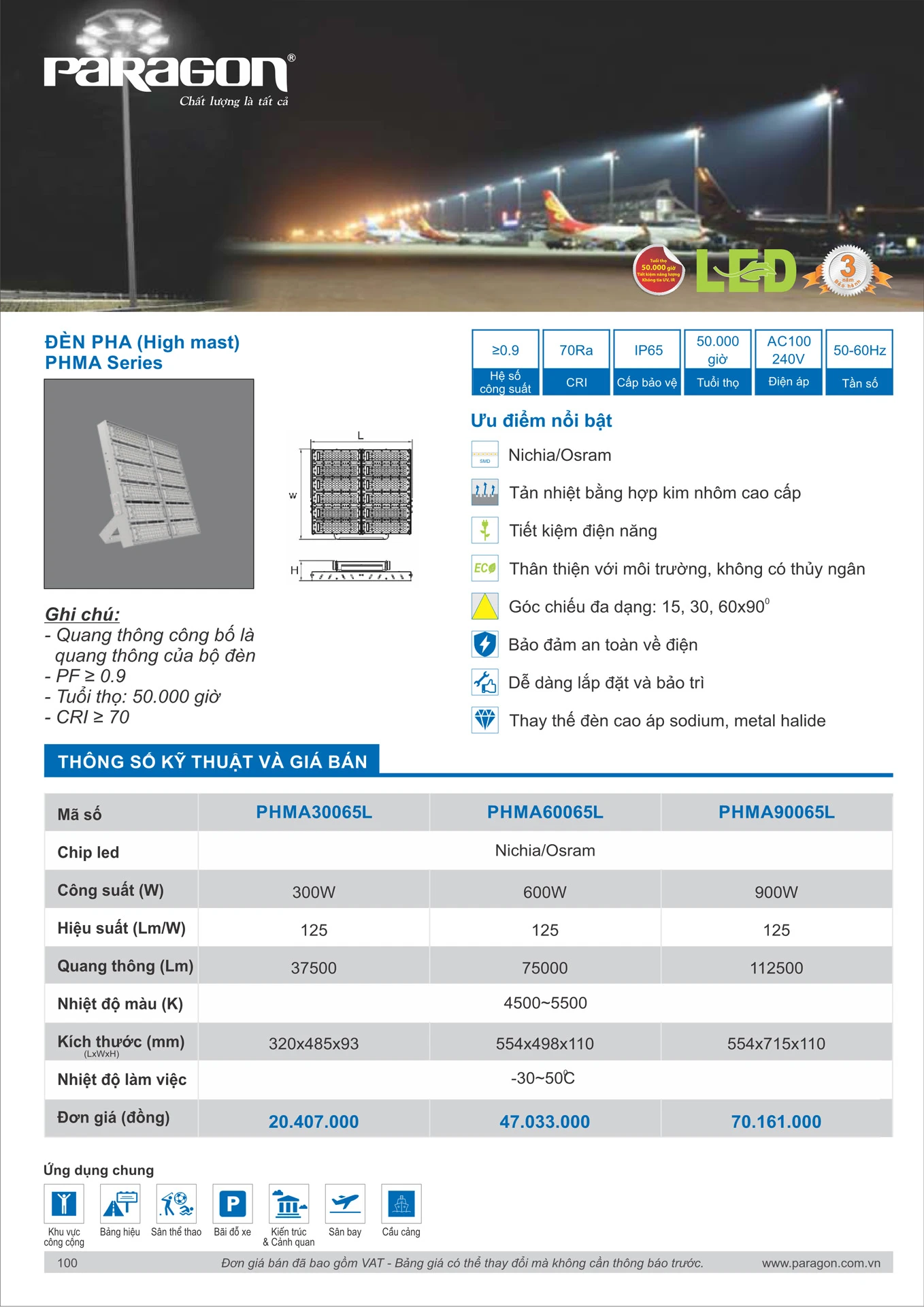 Catalogue Bảng Giá Đèn Led PARAGON 2026 - Trang 101