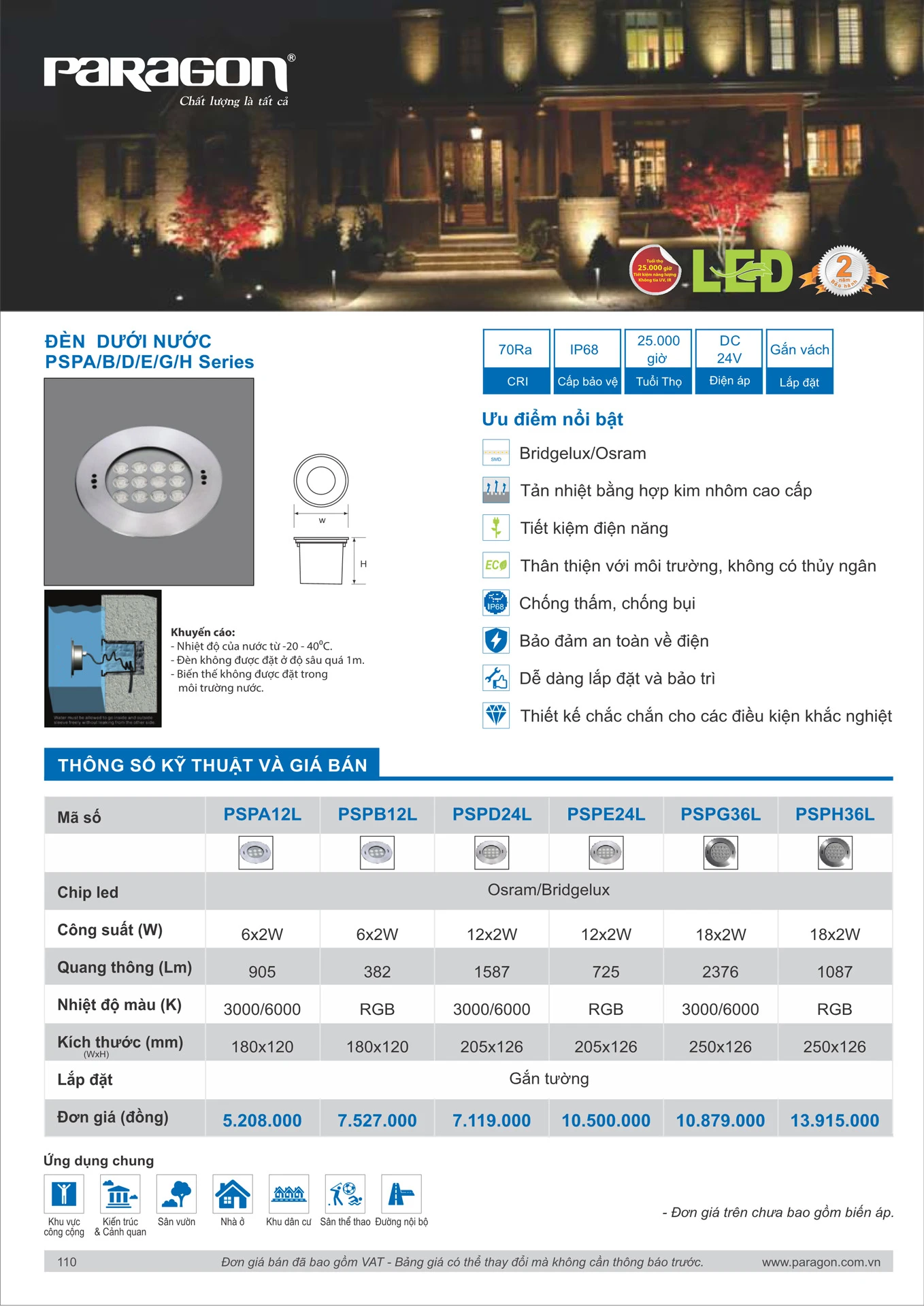 Catalogue Bảng Giá Đèn Led PARAGON 2026 - Trang 111
