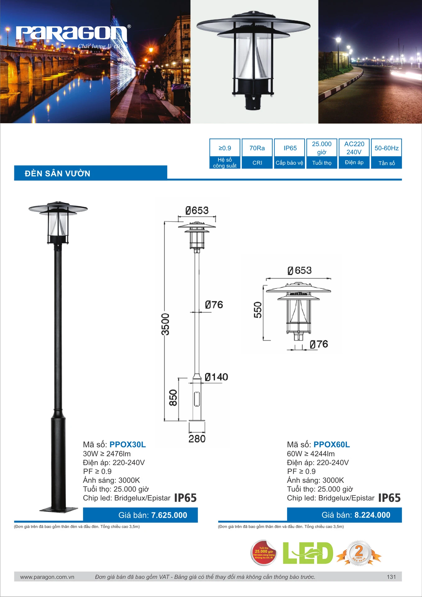 Catalogue Bảng Giá Đèn Led PARAGON 2026 - Trang 132