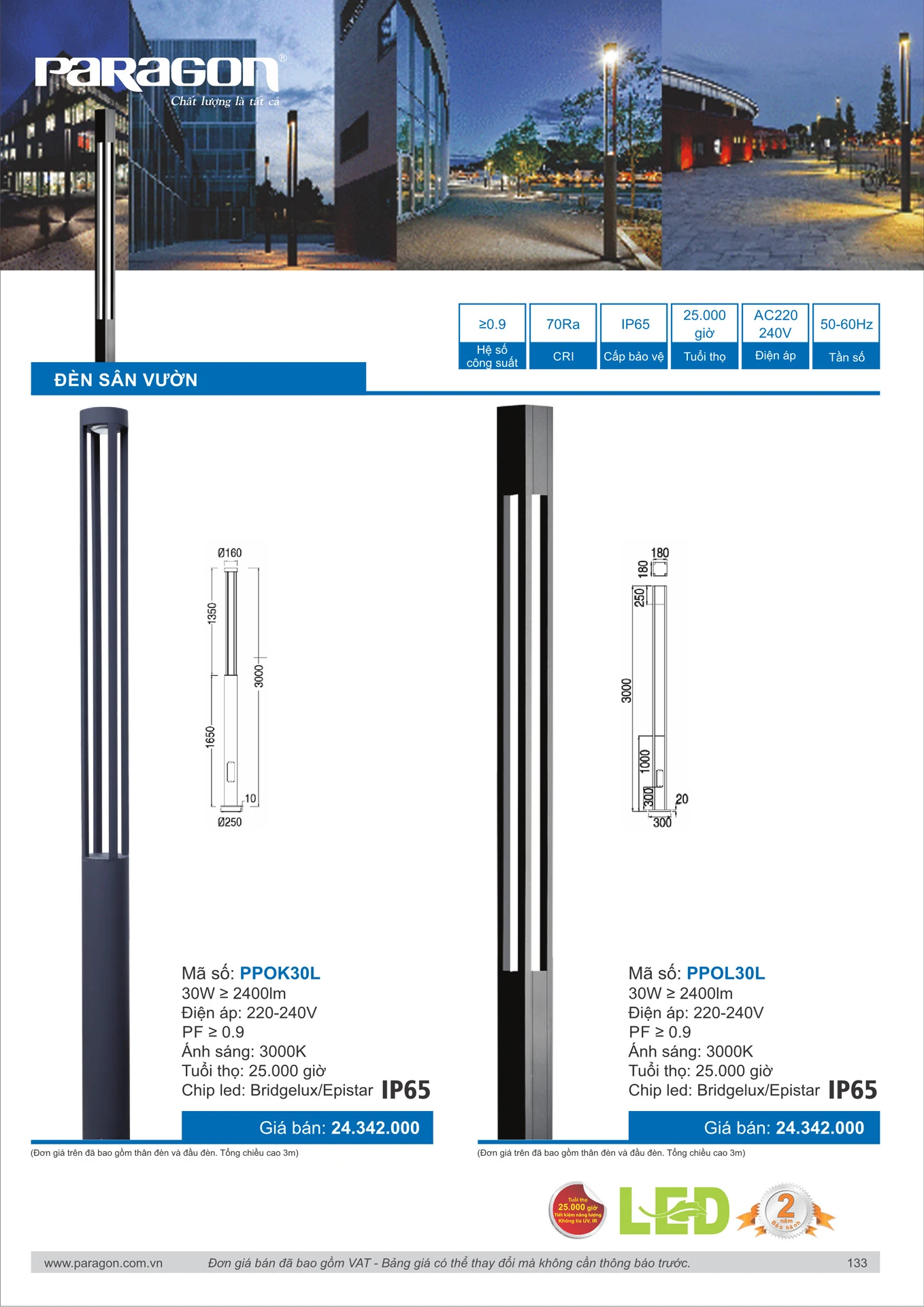 Catalogue Bảng Giá Đèn Led PARAGON 2026 - Trang 134