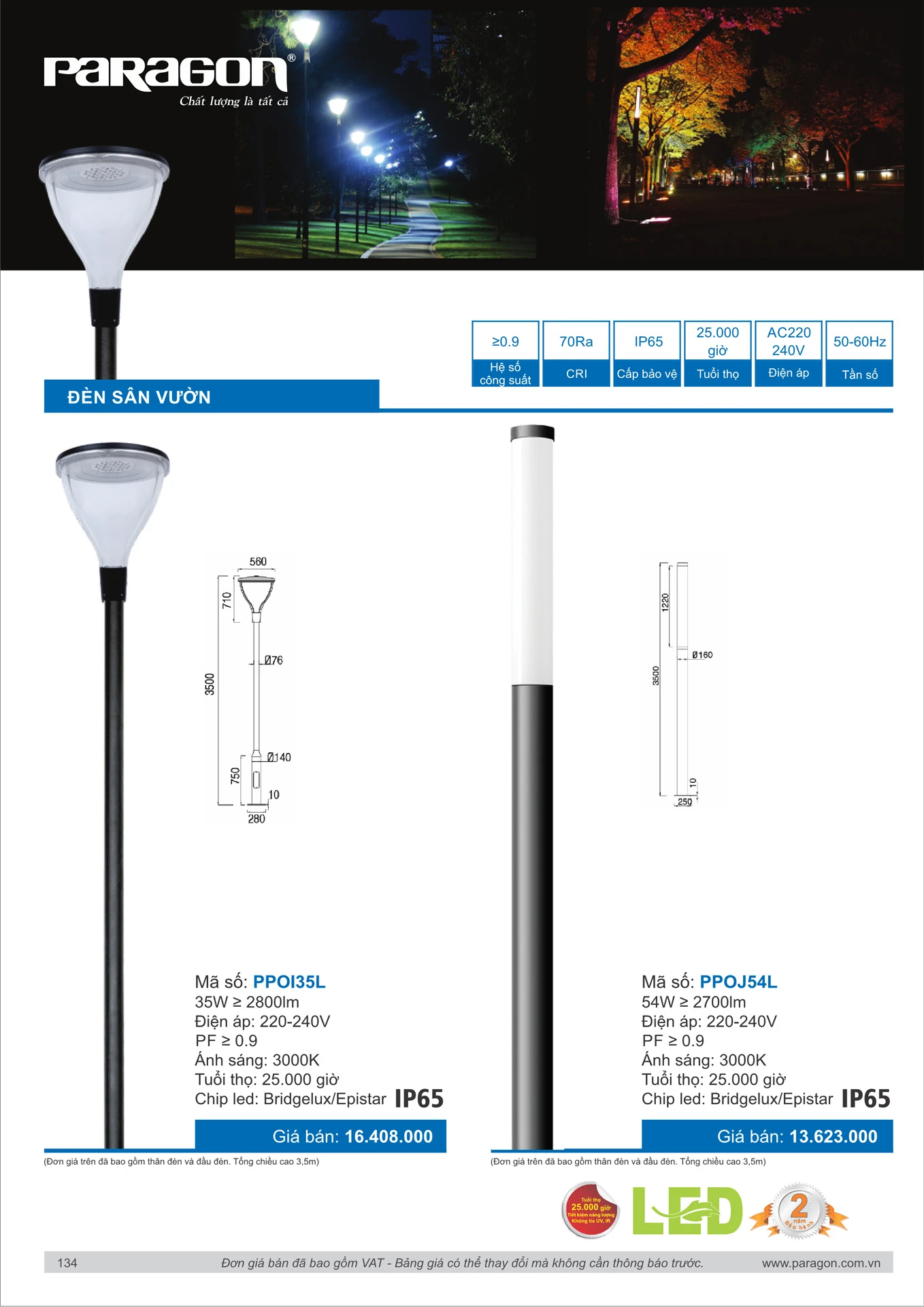 Catalogue Bảng Giá Đèn Led PARAGON 2026 - Trang 135
