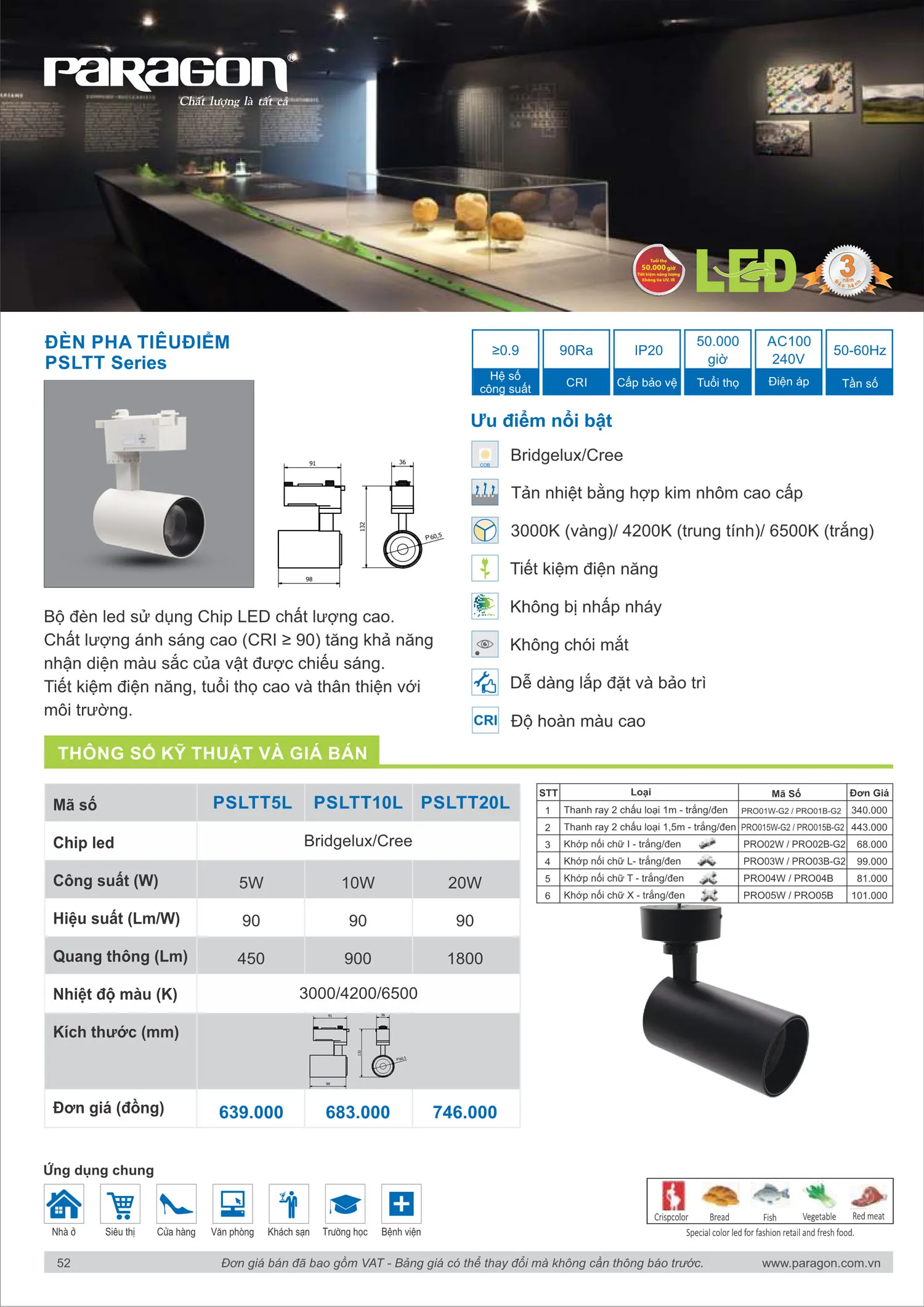 Catalogue Bảng Giá Đèn Led PARAGON 2025 - Trang 53)