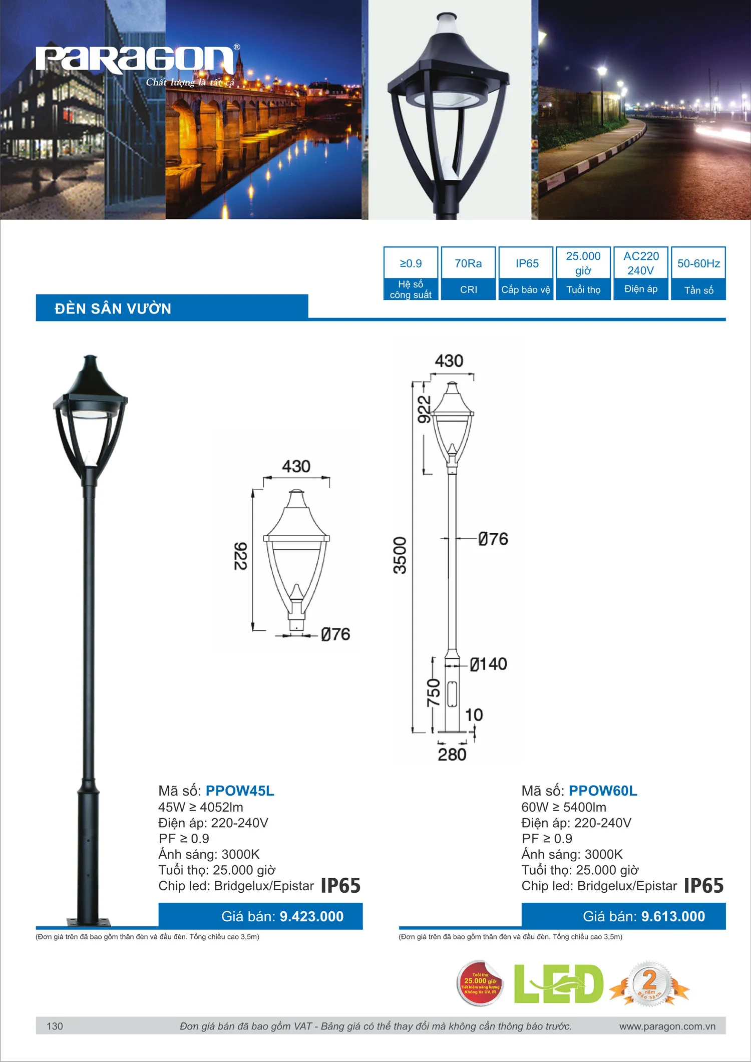 Catalogue Bảng Giá Đèn Led PARAGON 2025 - Trang 131)