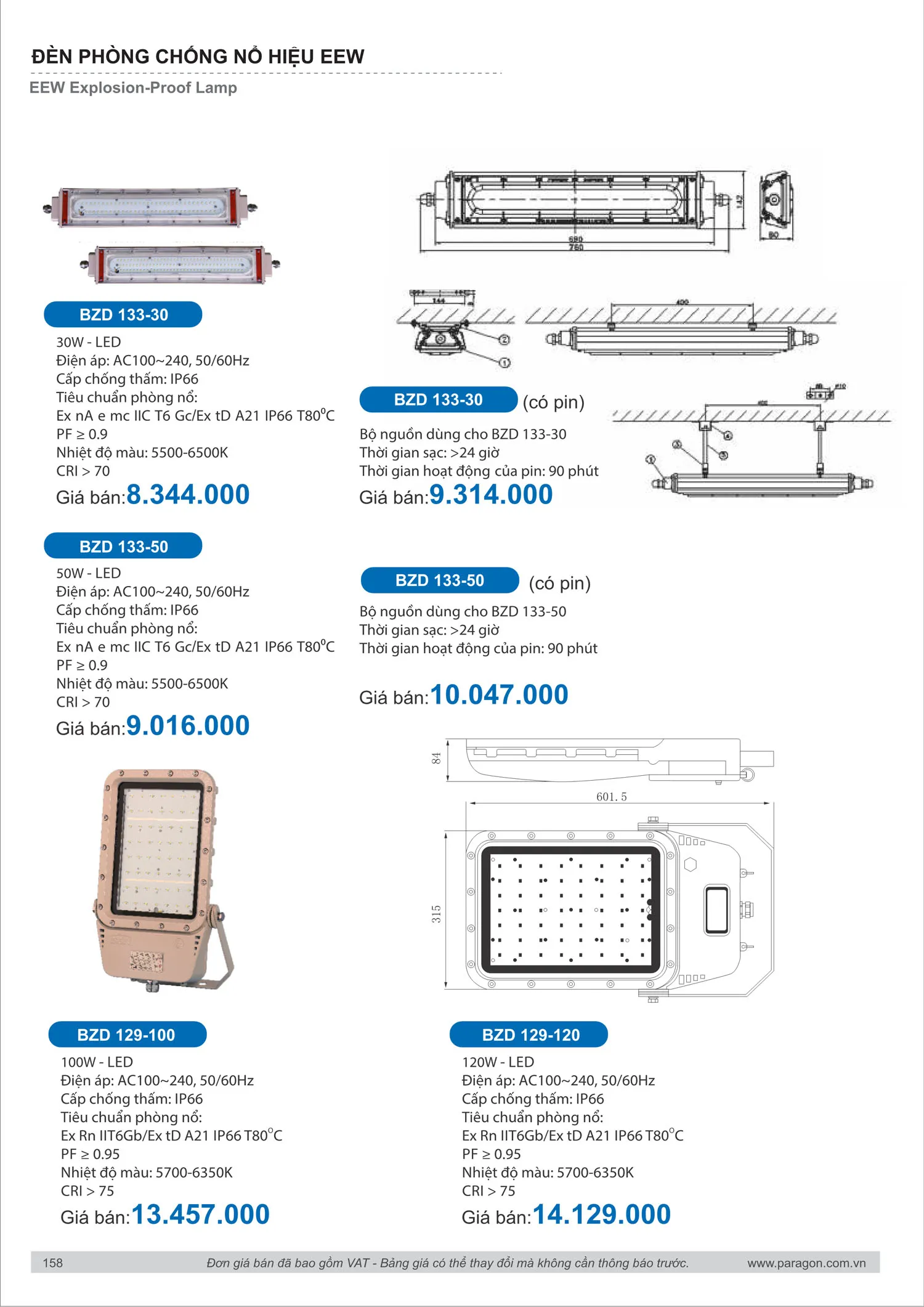 Catalogue Bảng Giá Đèn Led PARAGON 2025 - Trang 159)