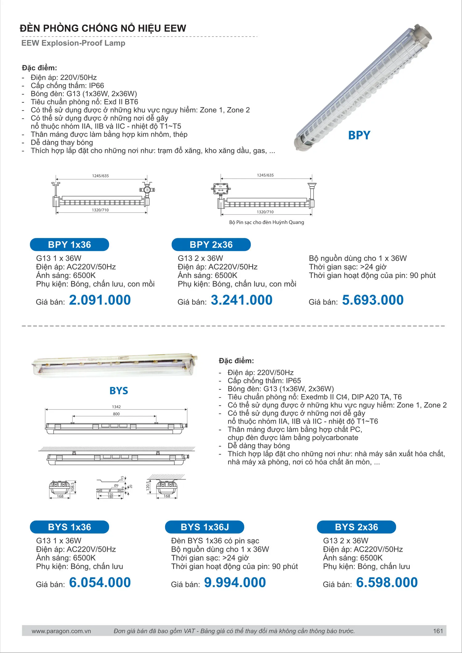 Catalogue Bảng Giá Đèn Led PARAGON 2025 - Trang 162)
