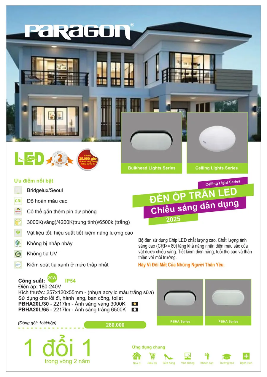 Bảng Giá Đèn Paragon Dân Dụng 2026 - Trang 28)