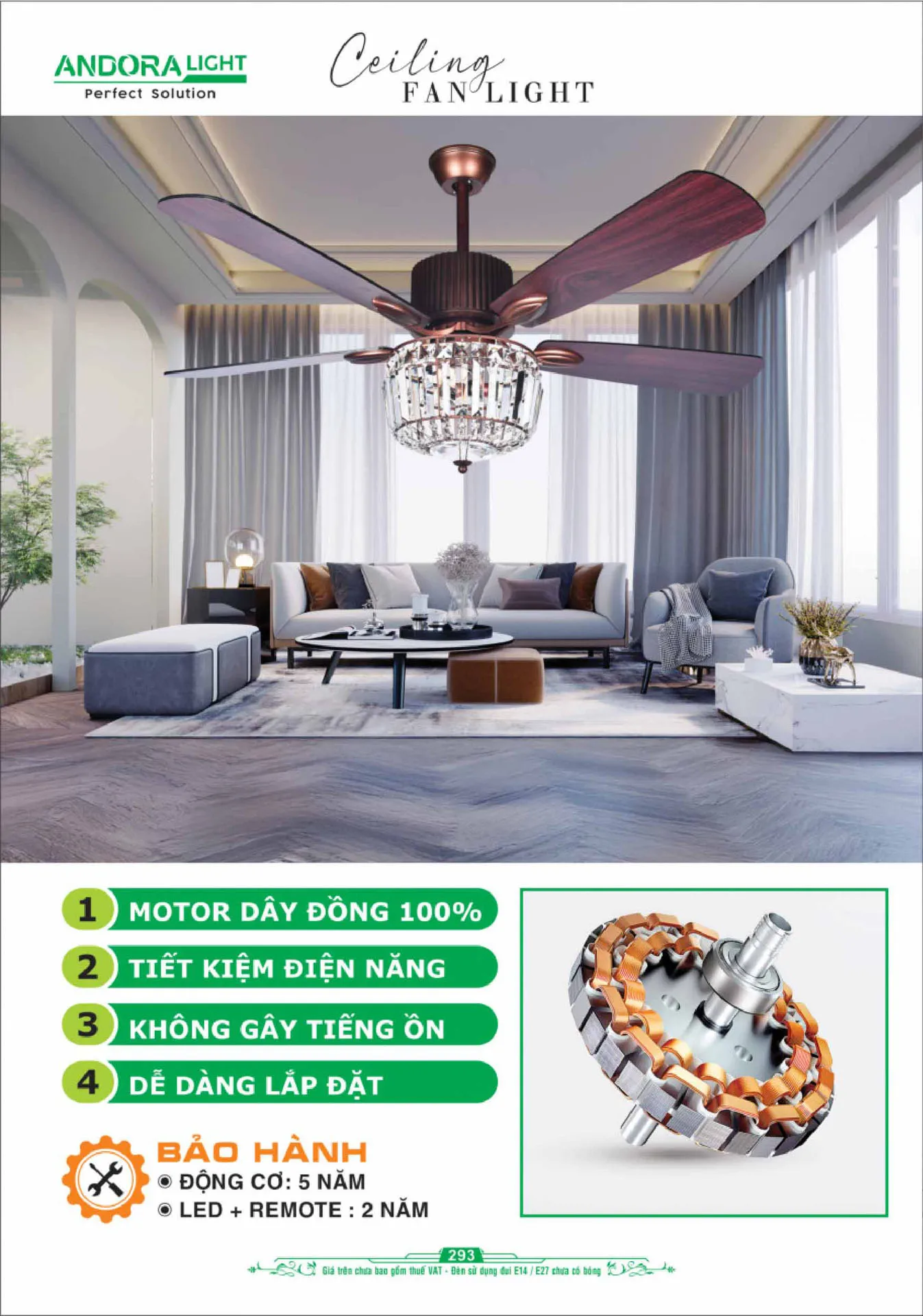 Tổng hợp Quạt đèn trang trí Andora mới nhất 2026 - Trang 1)