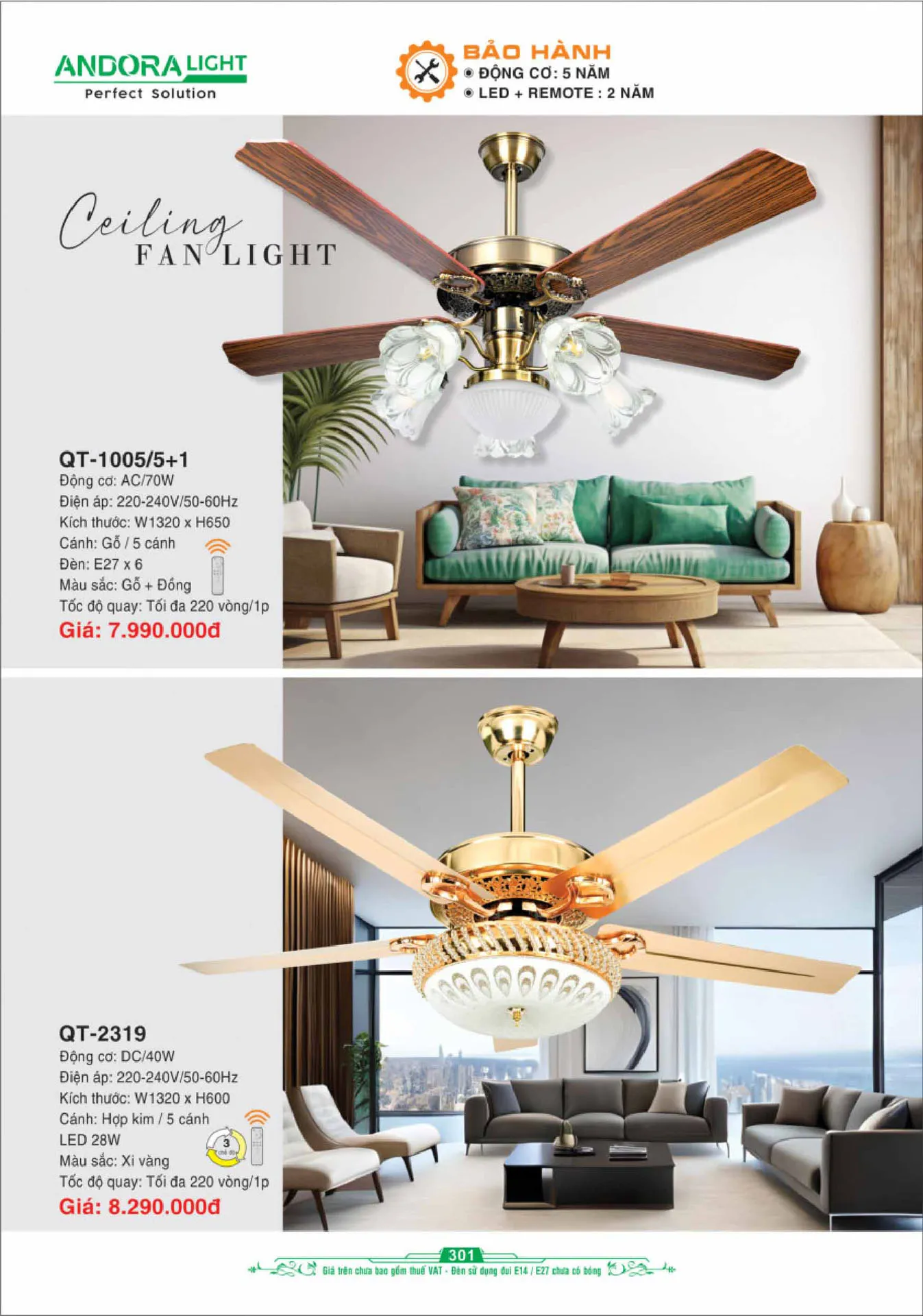 Tổng hợp Quạt đèn trang trí Andora mới nhất 2026 - Trang 9)