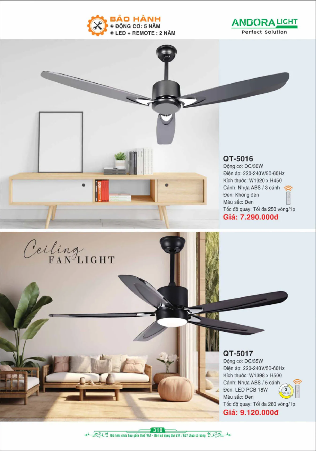 Tổng hợp Quạt đèn trang trí Andora mới nhất 2026 - Trang 18)