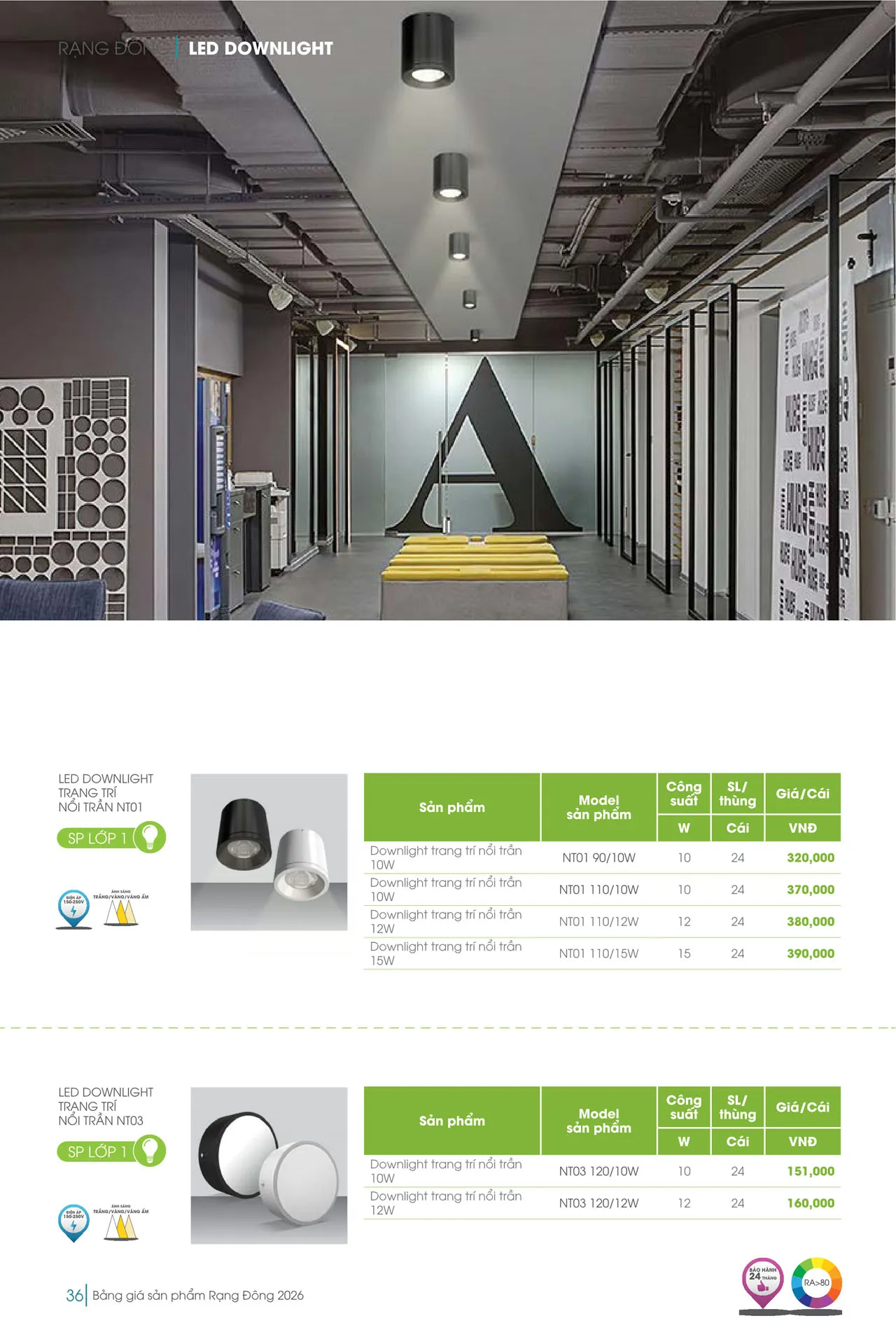 Catalogue đèn LED Rạng Đông 2026 - Trang 36)