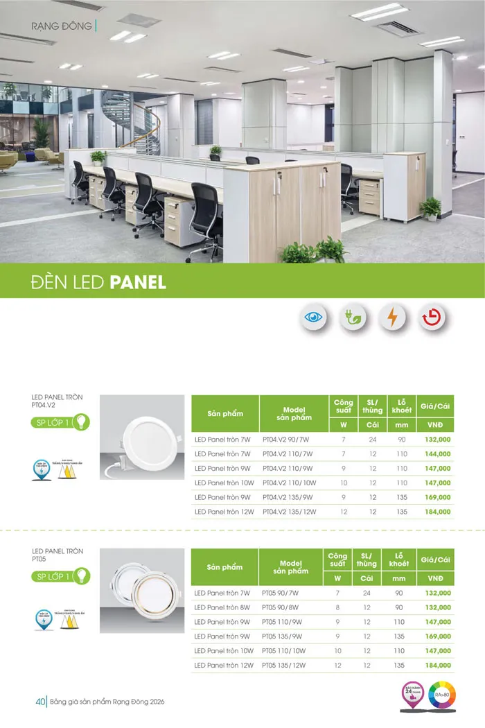 Bảng Giá đèn Rạng Đông 2026 - Trang 40)