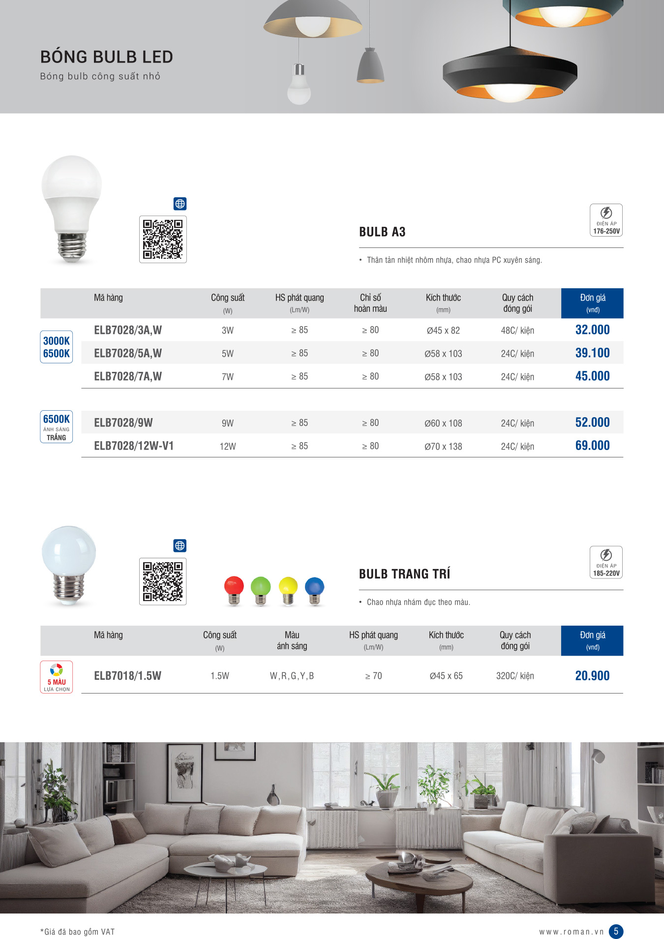 Bảng Giá Đèn LED ROMAN 2025 - Trang 5)