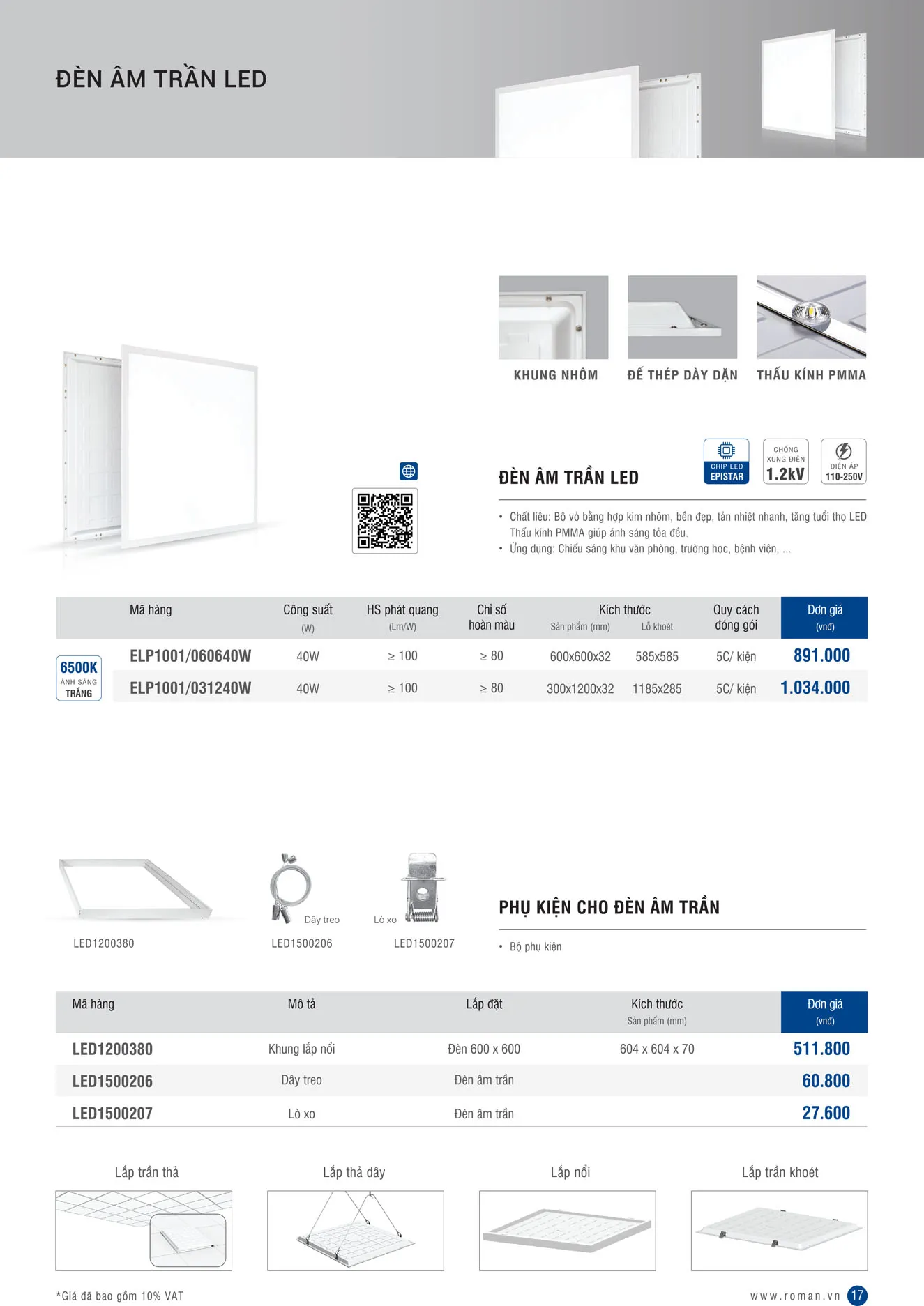 Catalogue Thiết Bị Điện ROMAN 2026 - Trang 17)