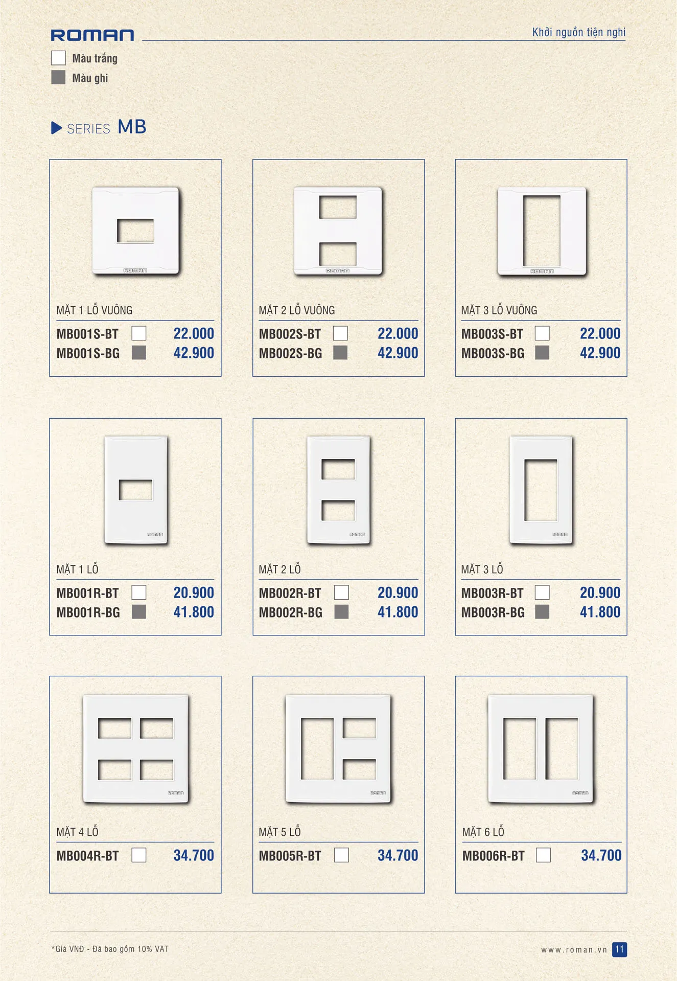 Catalogue Thiết Bị Điện ROMAN 2026 - Trang 42)