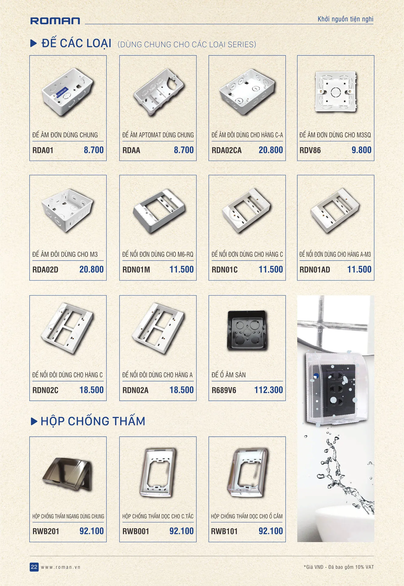 Catalogue Thiết Bị Điện ROMAN 2026 - Trang 53)