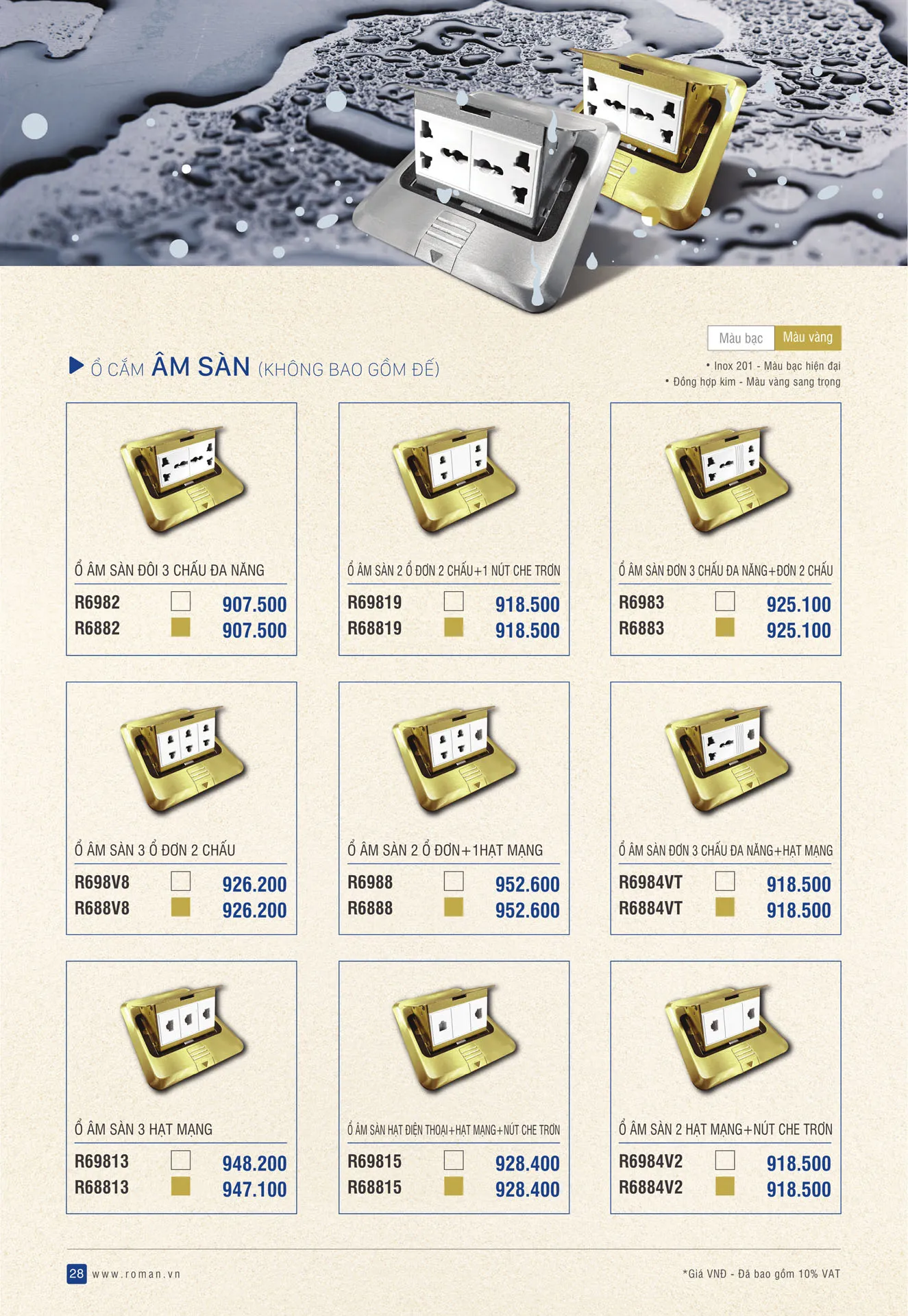 Catalogue Thiết Bị Điện ROMAN 2026 - Trang 59)
