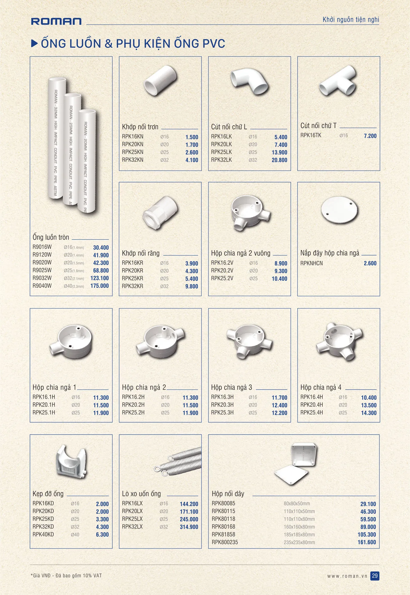 Catalogue Thiết Bị Điện ROMAN 2026 - Trang 60)