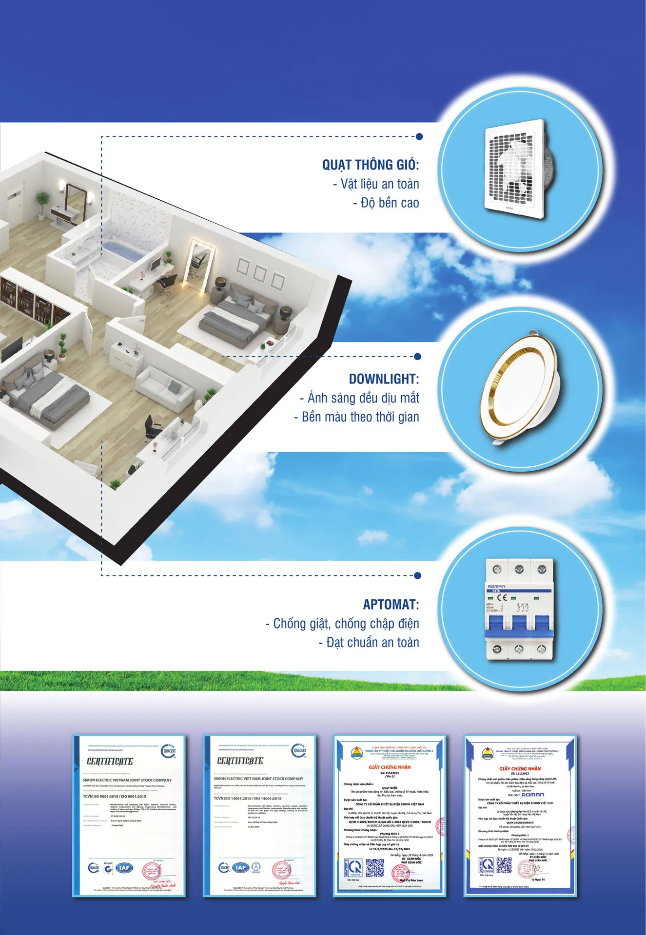 Catalogue Thiết Bị Điện ROMAN 2026 - Trang 62)